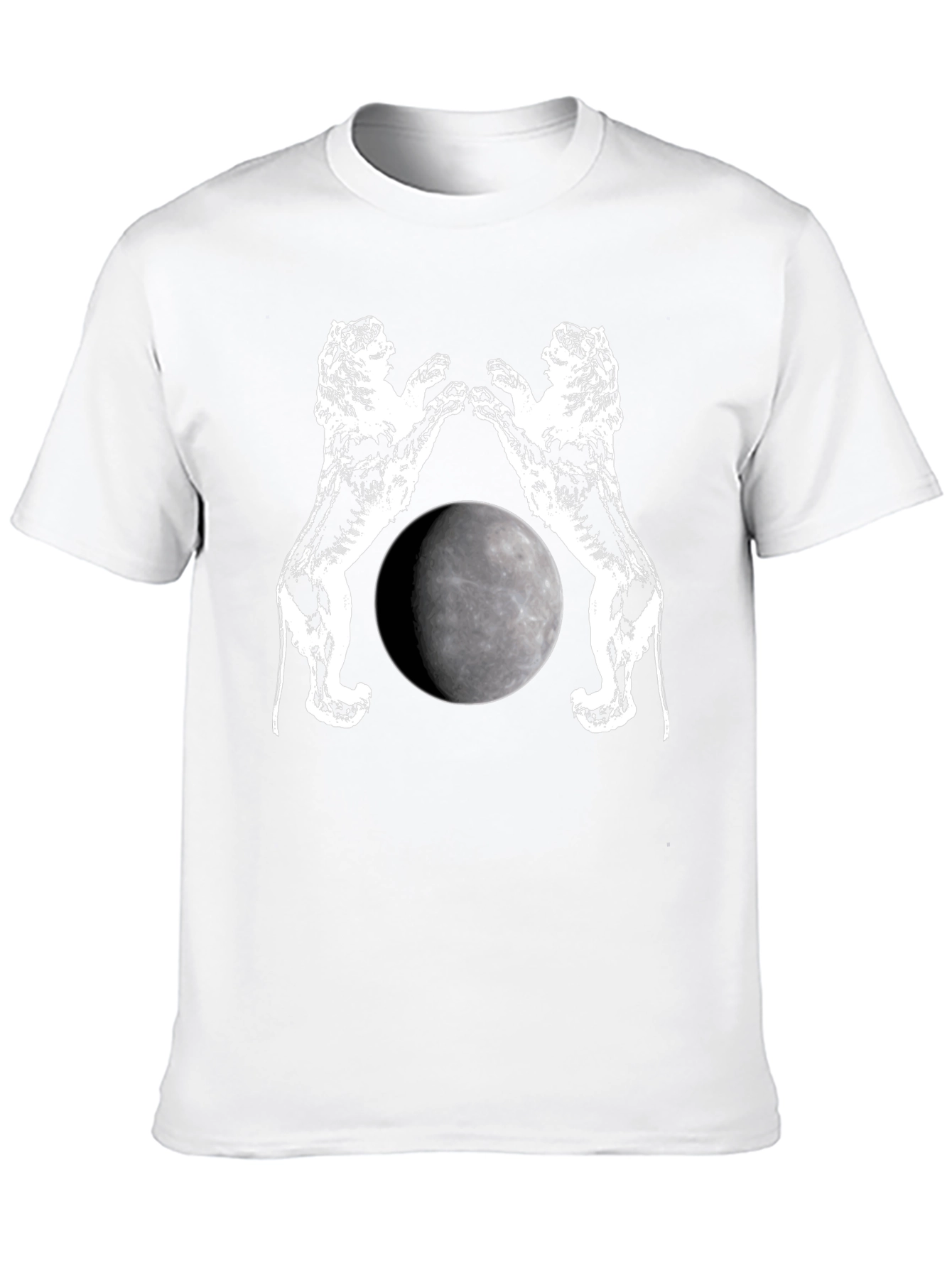 Two Lions Moon T-Shirt Graphic Black