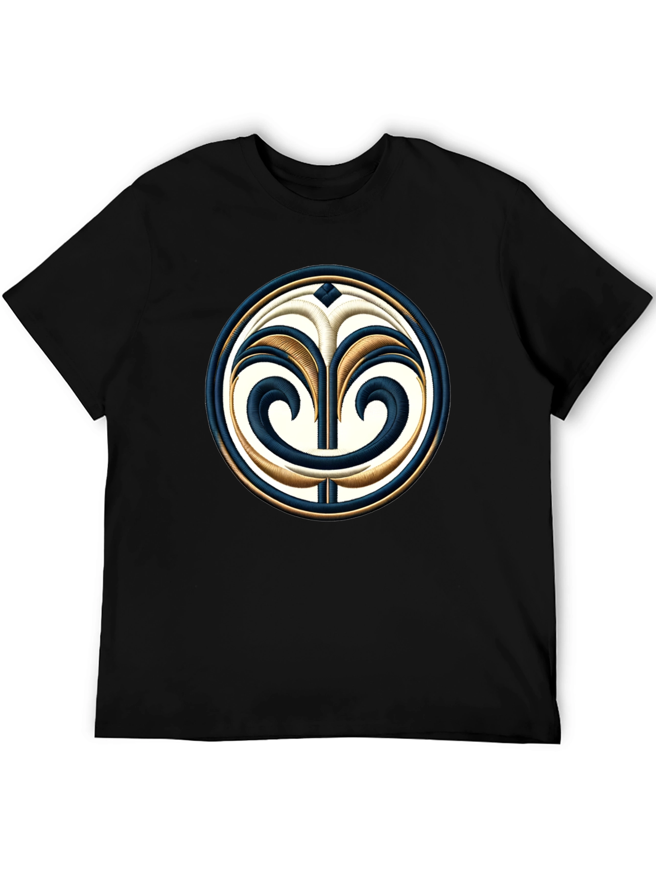 Embroidered Emblem Black T-Shirt