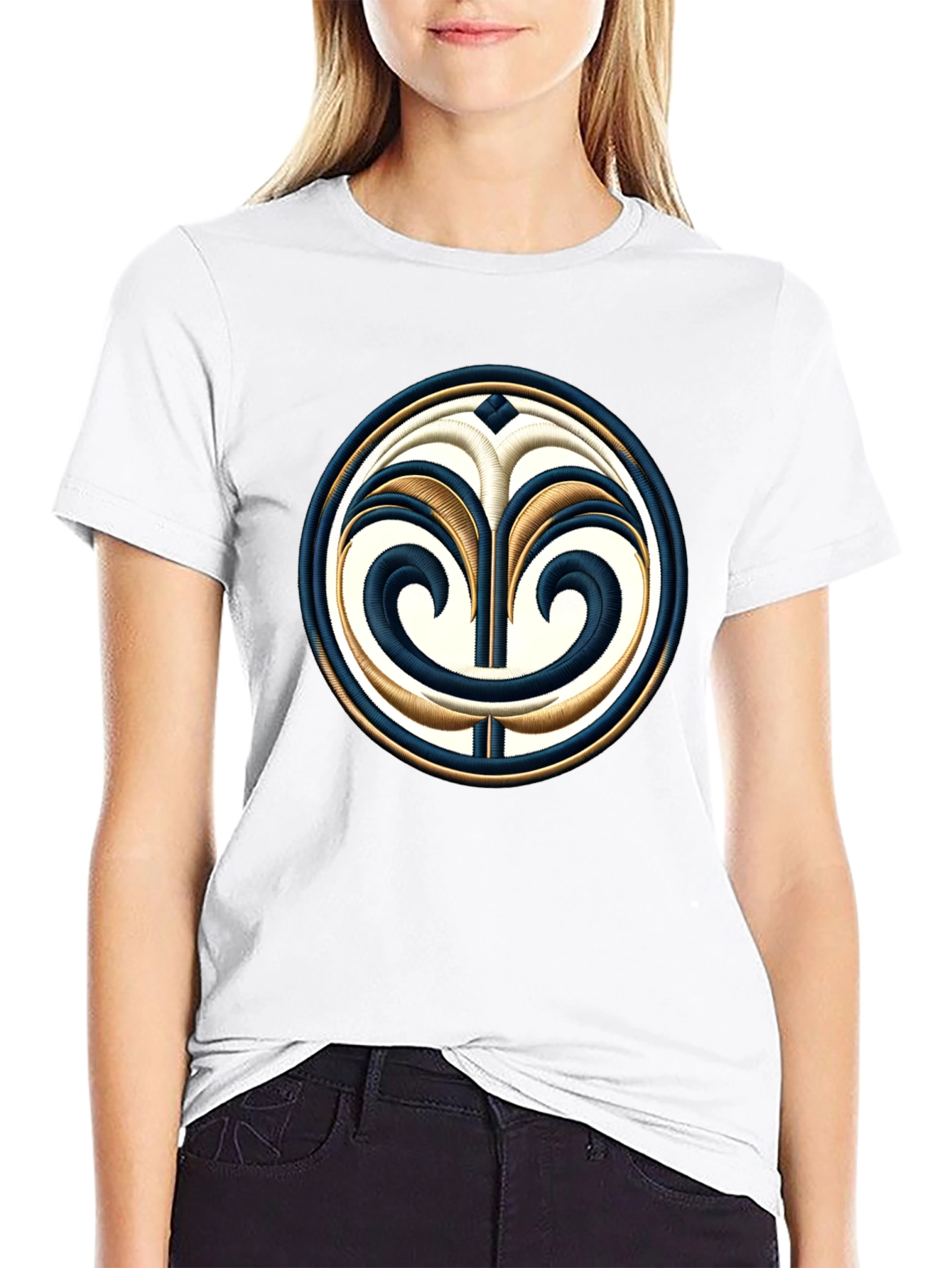 Embroidered Emblem Black T-Shirt