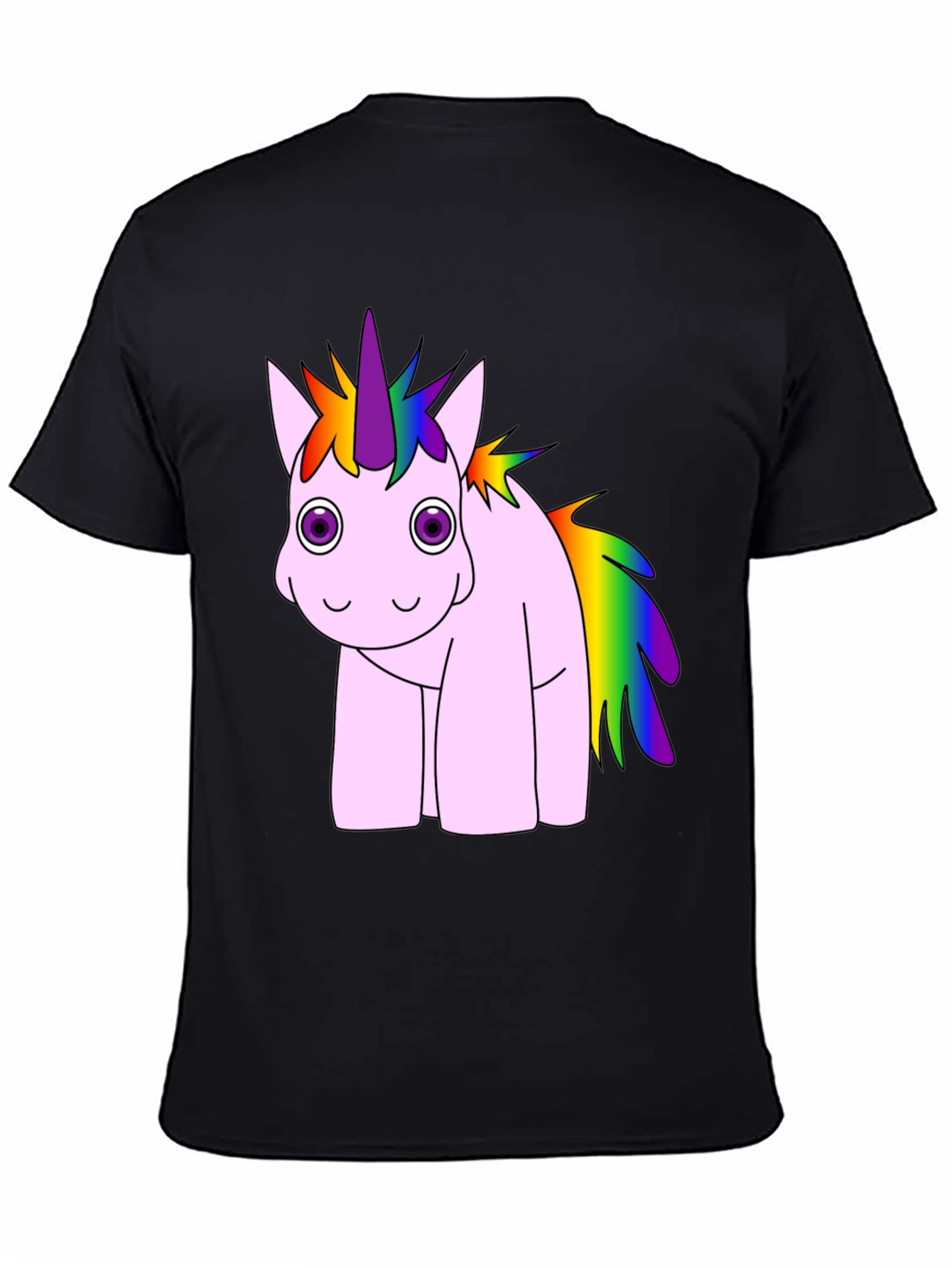 Rainbow Unicorn Black T-Shirt