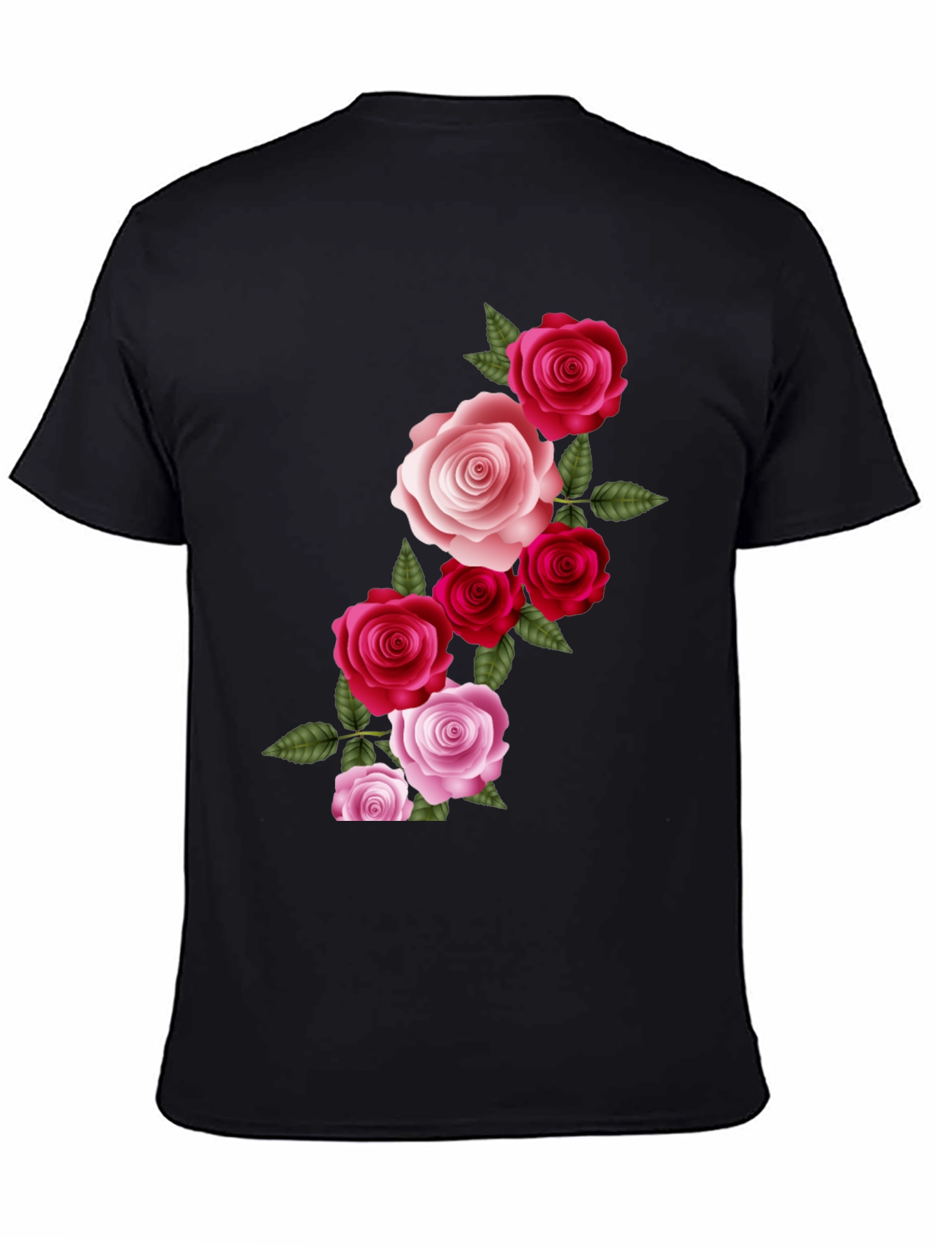 Floral Roses Graphic T-Shirt - Classic Black Tee