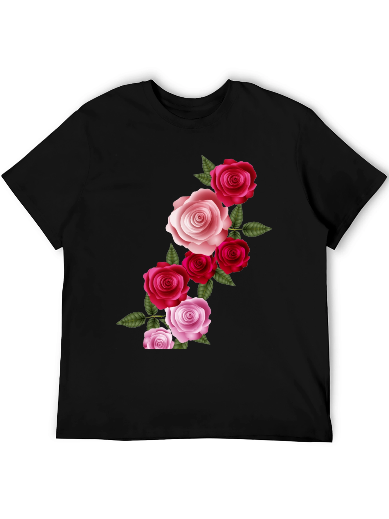 Floral Roses Graphic T-Shirt - Classic Black Tee