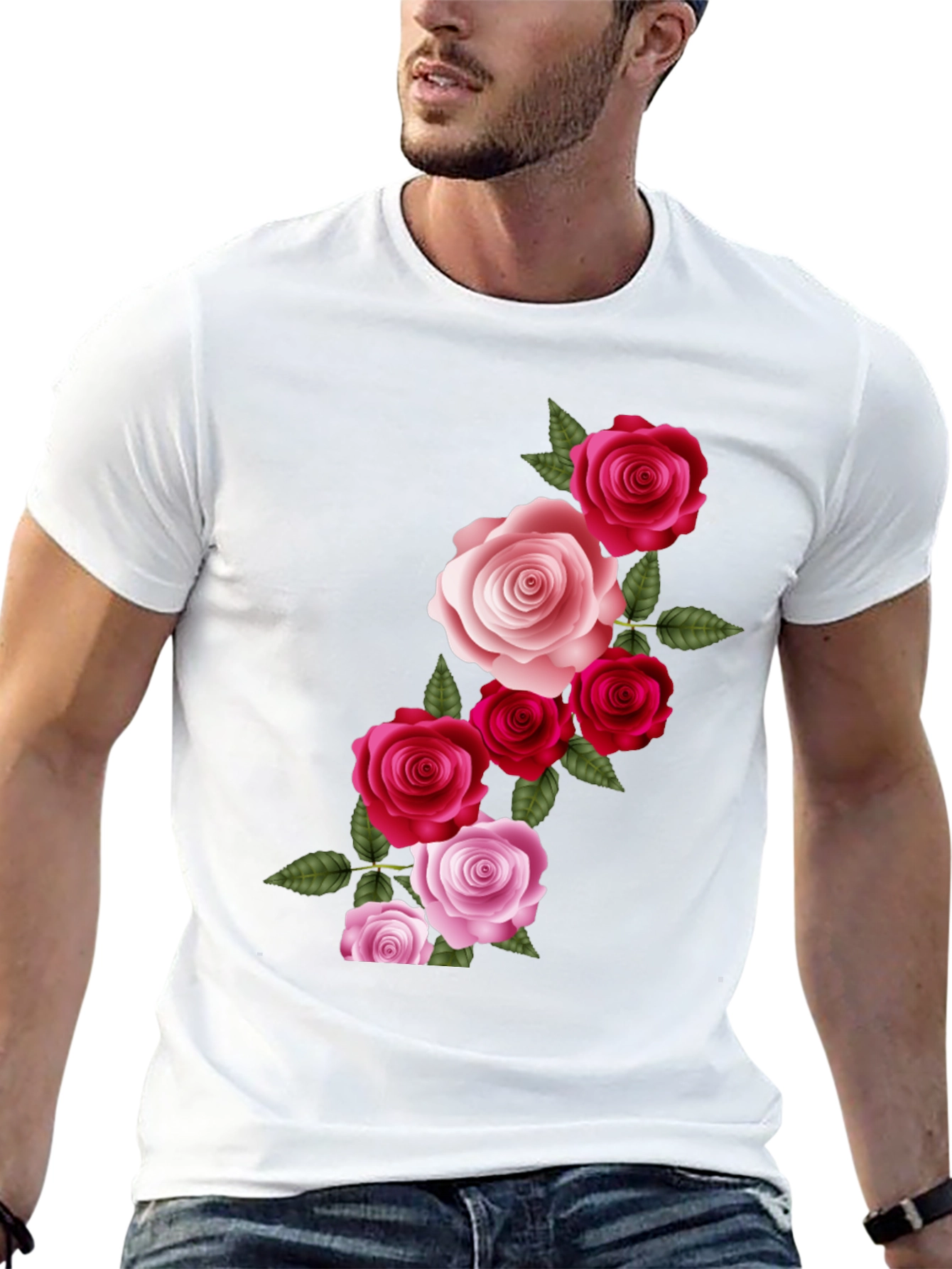 Floral Roses Graphic T-Shirt - Classic Black Tee