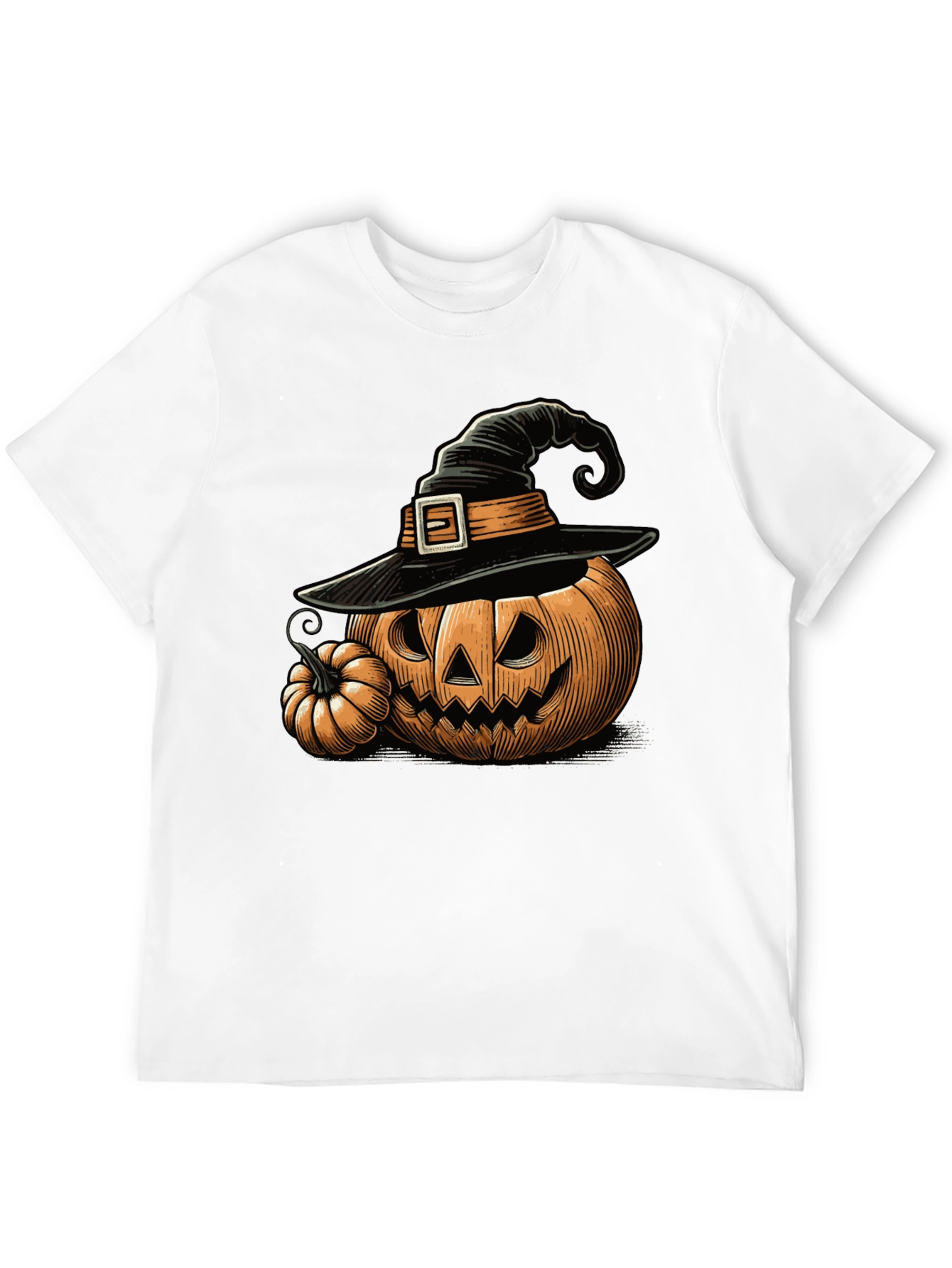 Halloween Pumpkin Witch Hat Graphic Tee