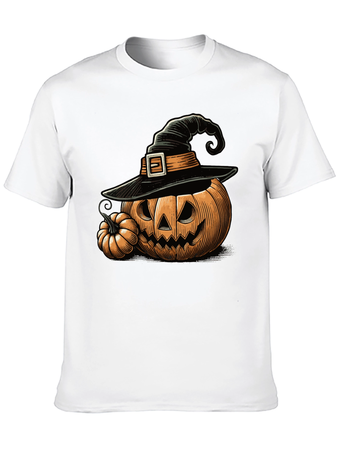 Halloween Pumpkin Witch Hat Graphic Tee
