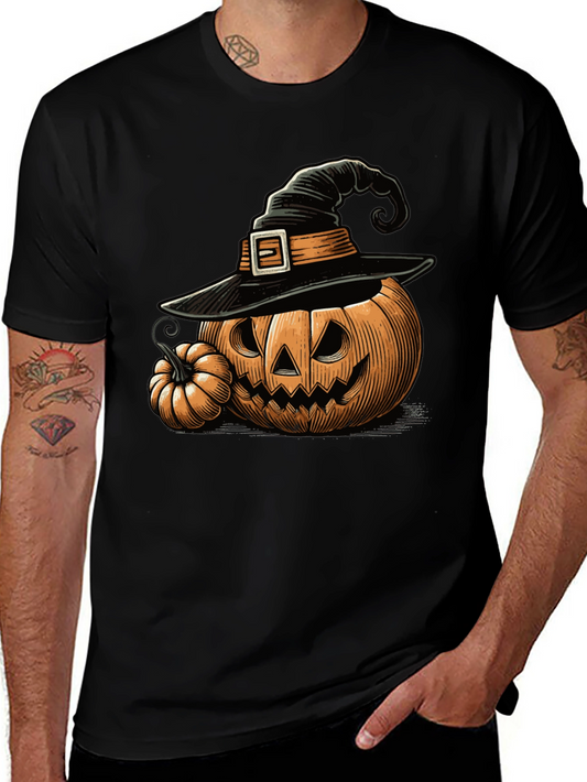 Halloween Pumpkin Witch Hat Graphic Tee