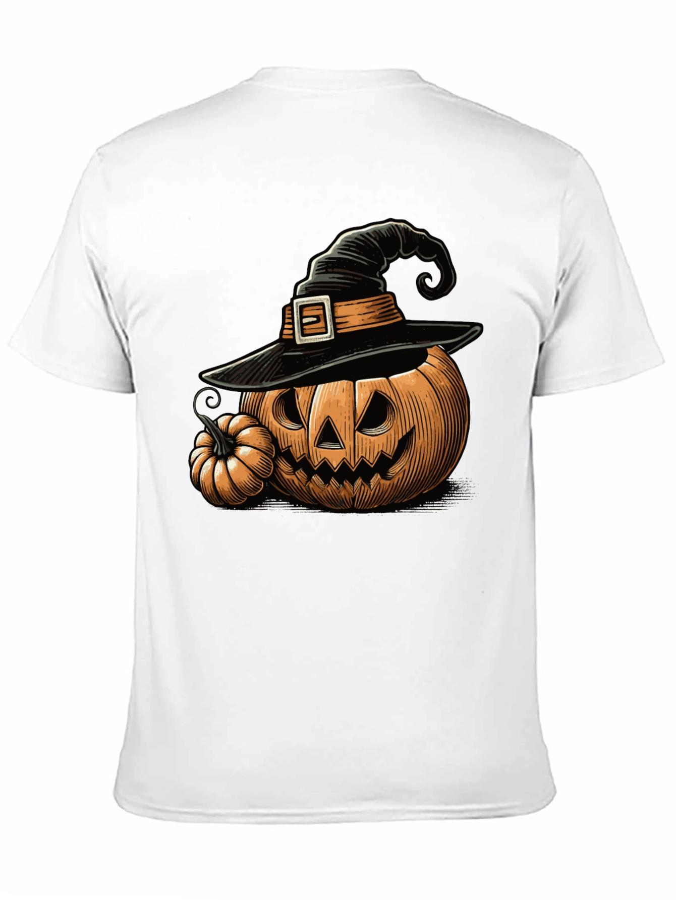 Halloween Pumpkin Witch Hat Graphic Tee