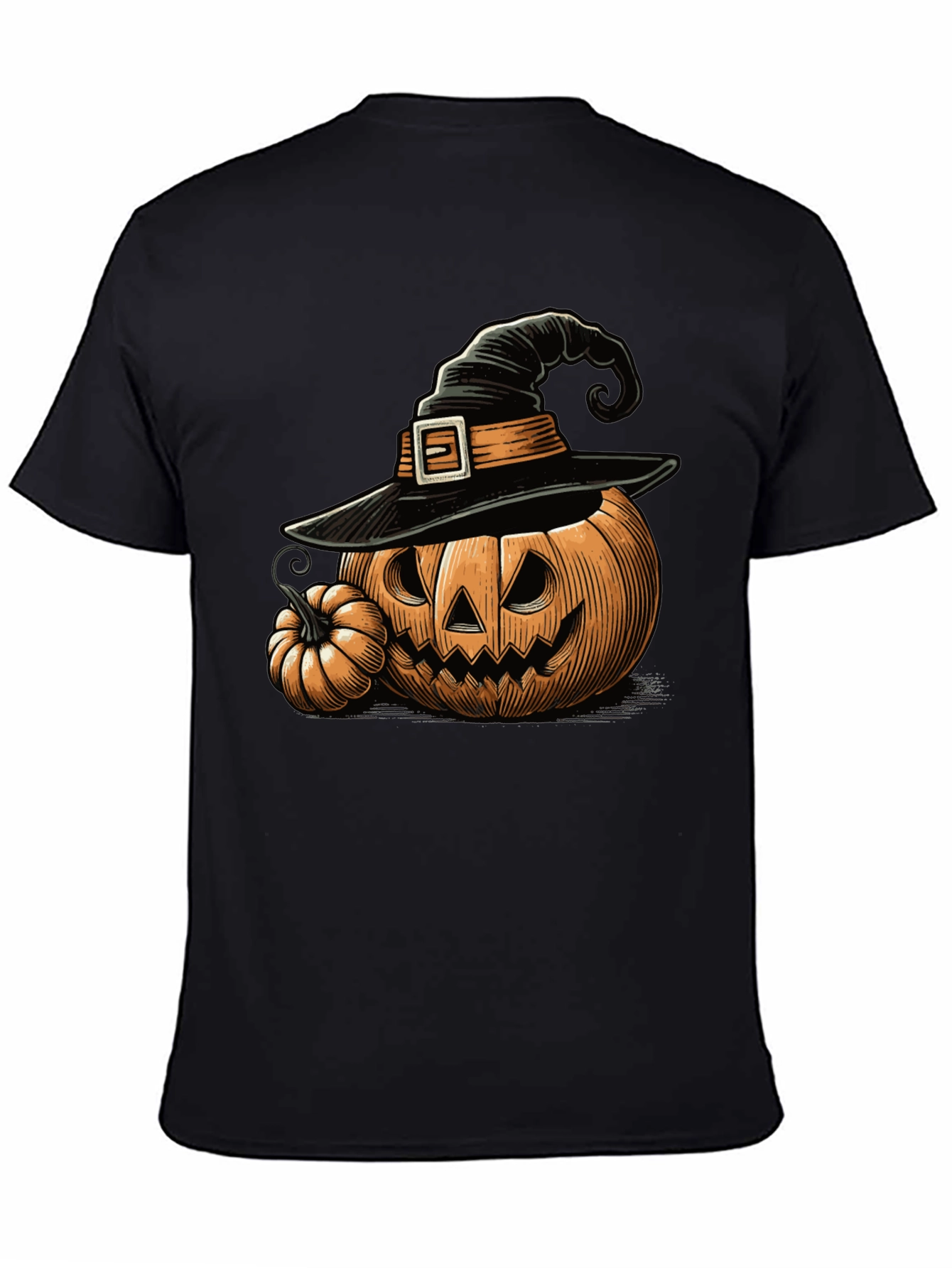 Halloween Pumpkin Witch Hat Graphic Tee