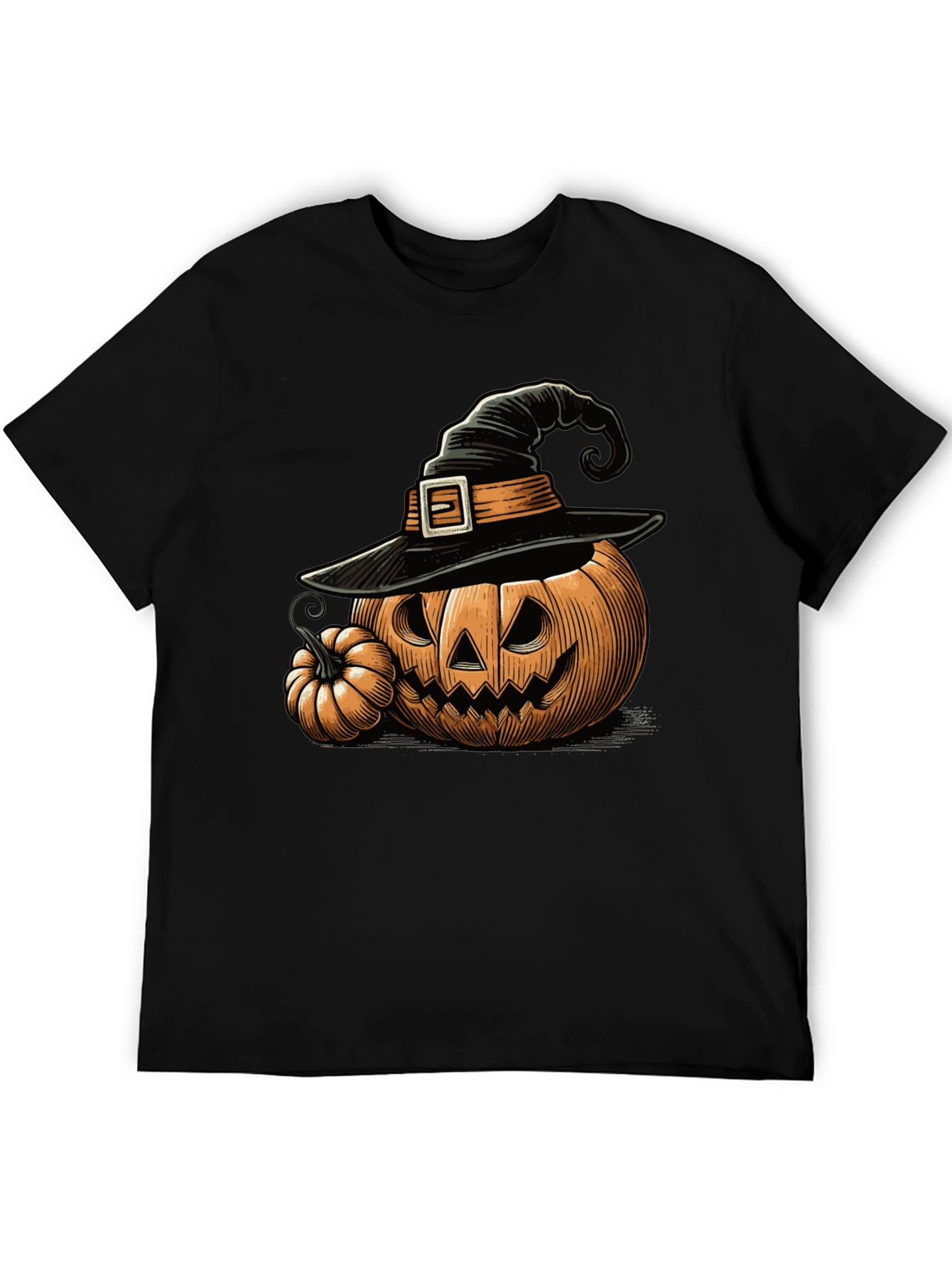 Halloween Pumpkin Witch Hat Graphic Tee