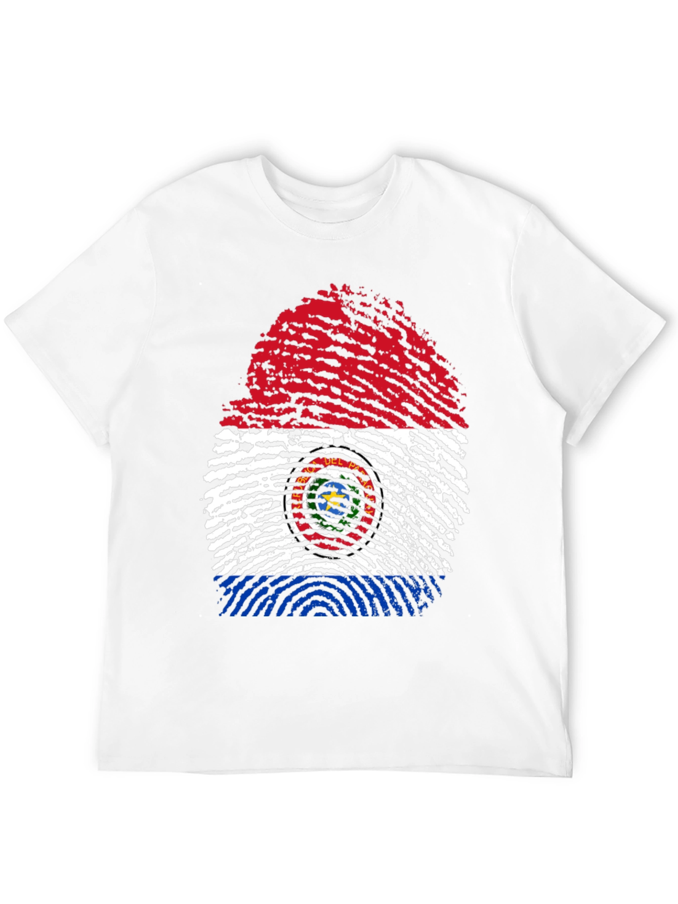 Paraguay Flag Fingerprint Graphic Tee - Black