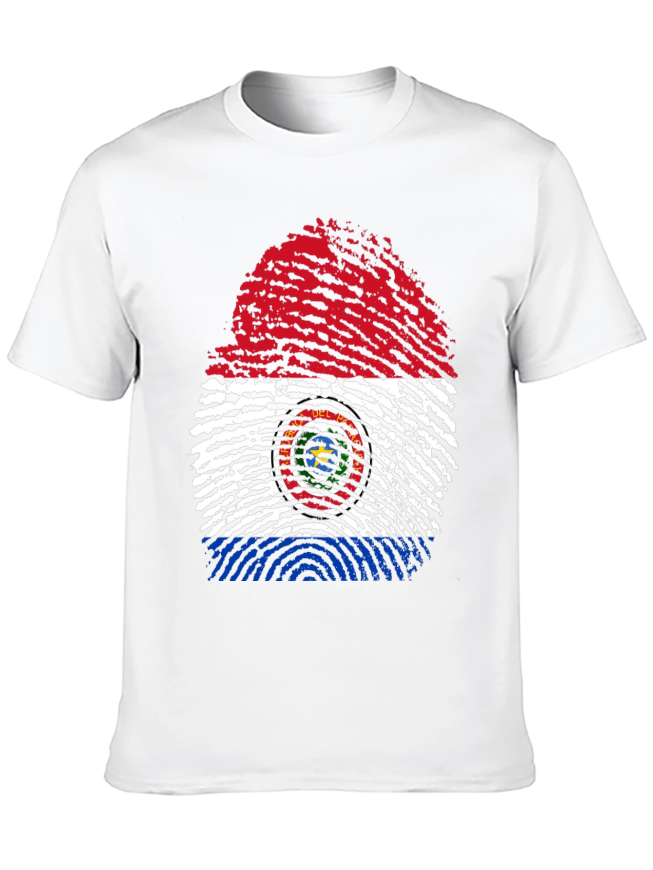Paraguay Flag Fingerprint Graphic Tee - Black