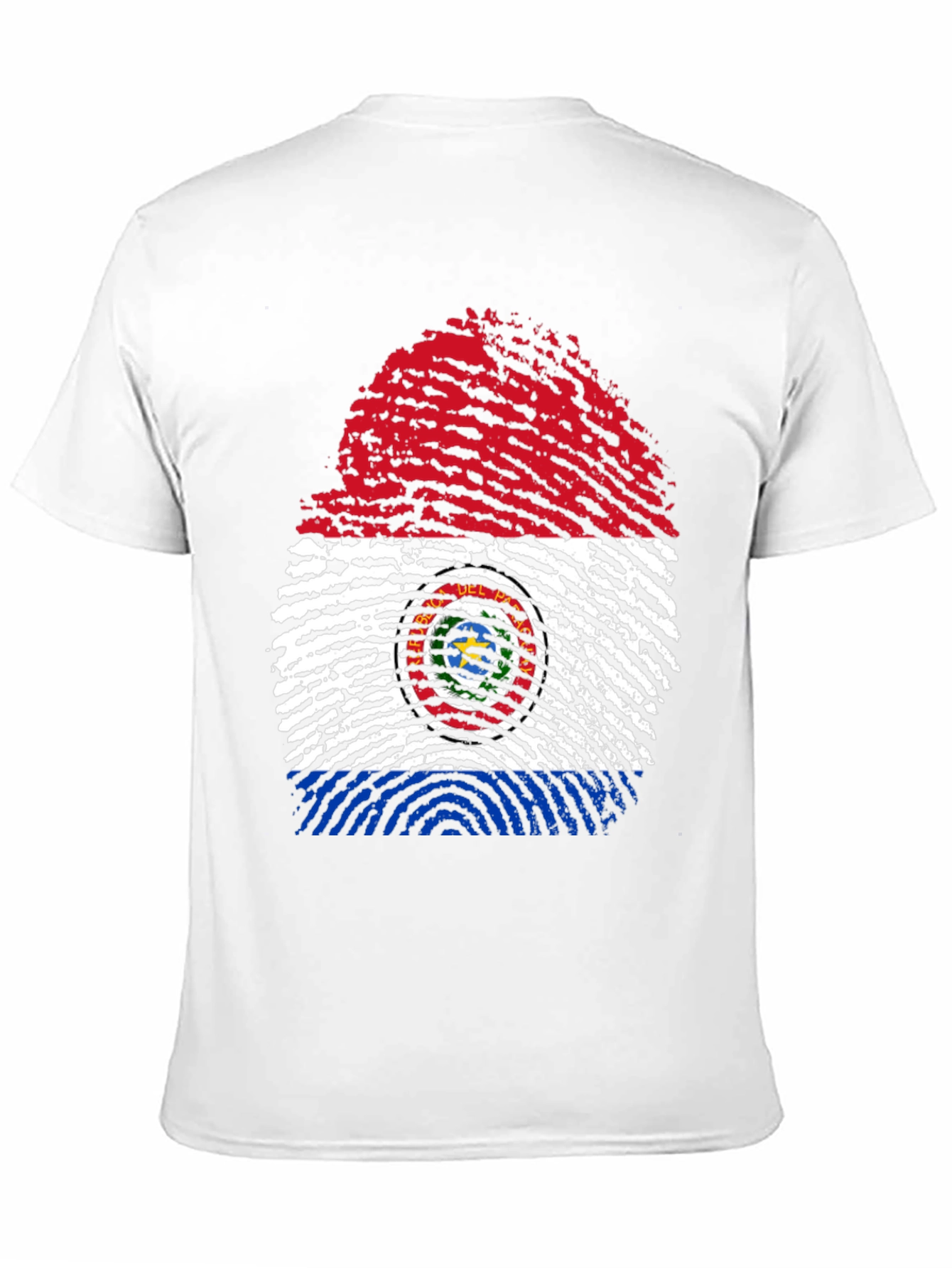 Paraguay Flag Fingerprint Graphic Tee - Black