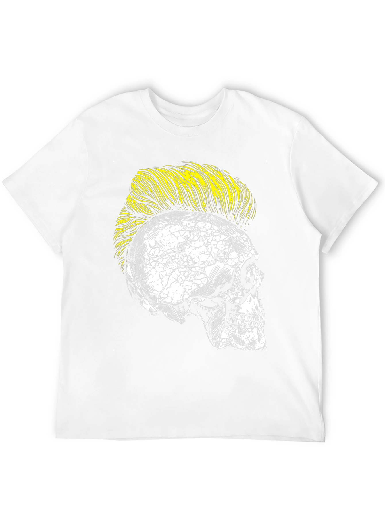 Skull with Mohawk Graphic Tee - Unique Fashion Statement