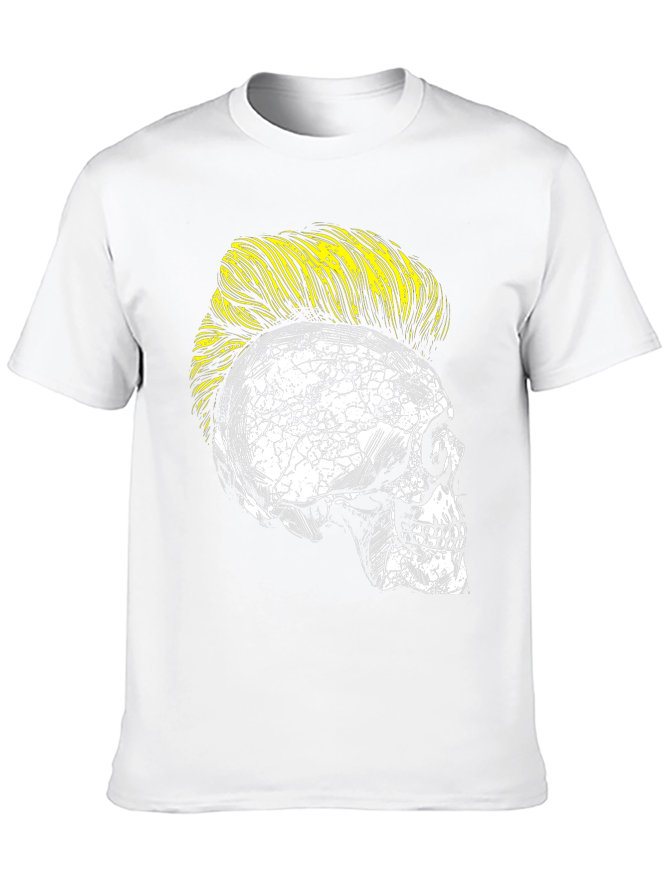 Skull with Mohawk Graphic Tee - Unique Fashion Statement