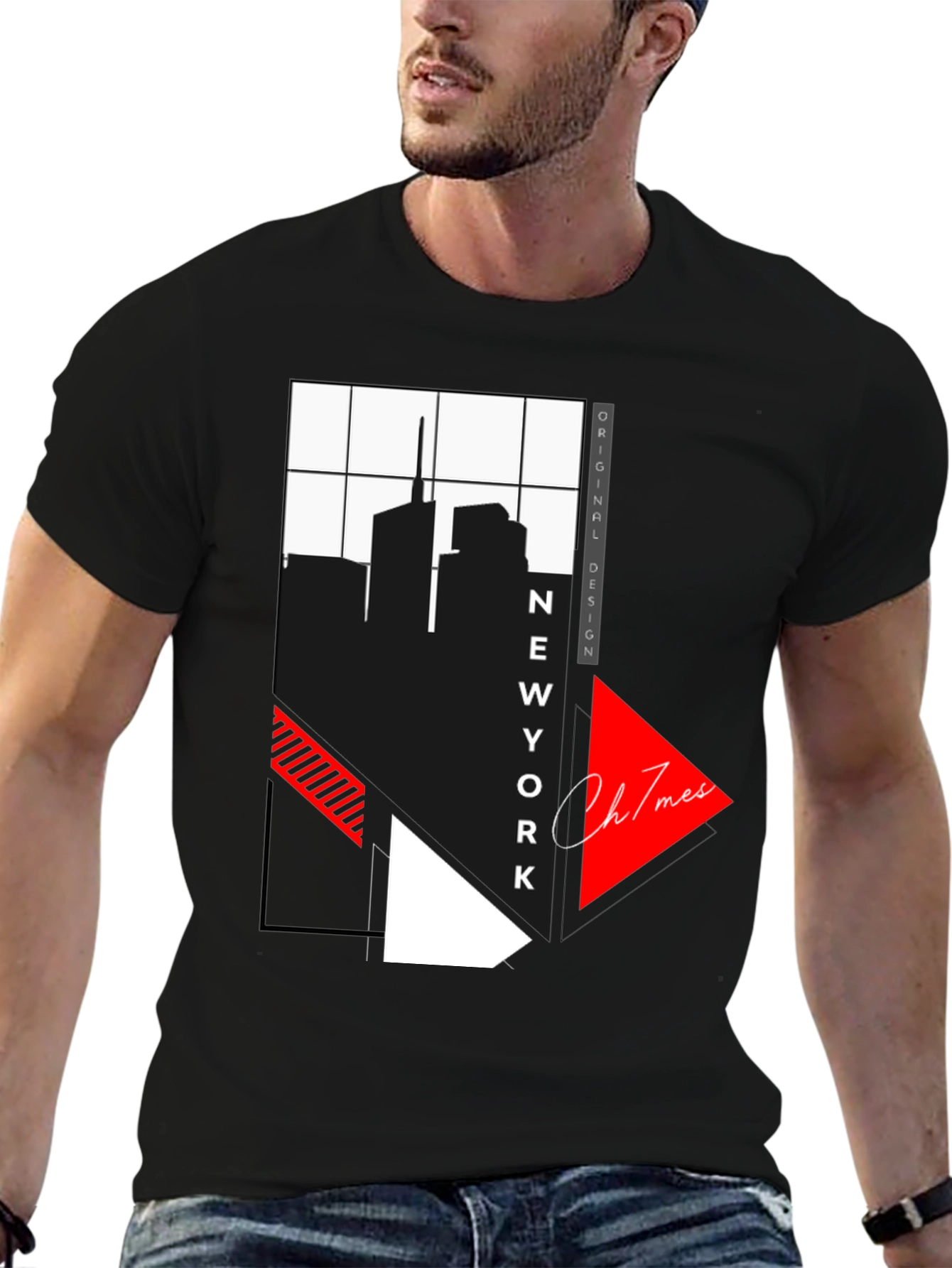 New York Skyline Graphic Print T-Shirt