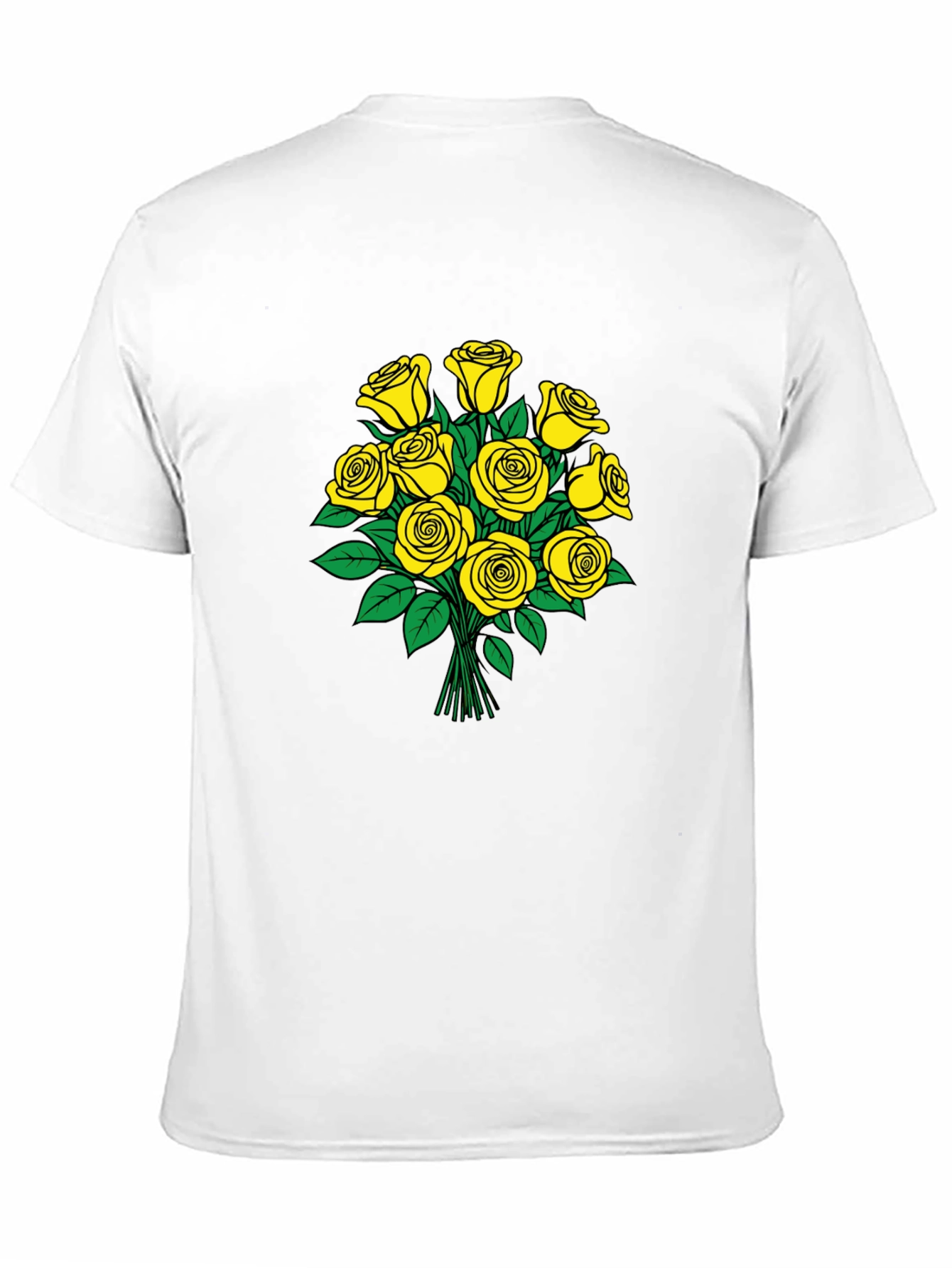 Yellow Roses Graphic Black T-Shirt