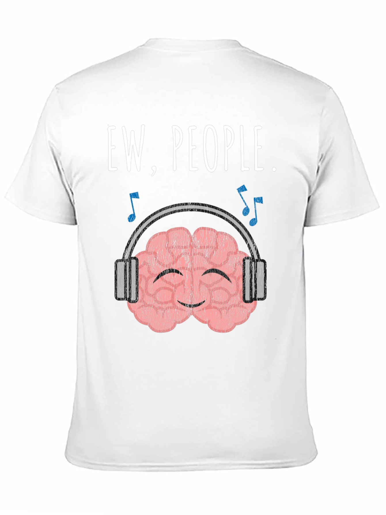 Ew People. Brain with Headphones Graphic T-Shirt