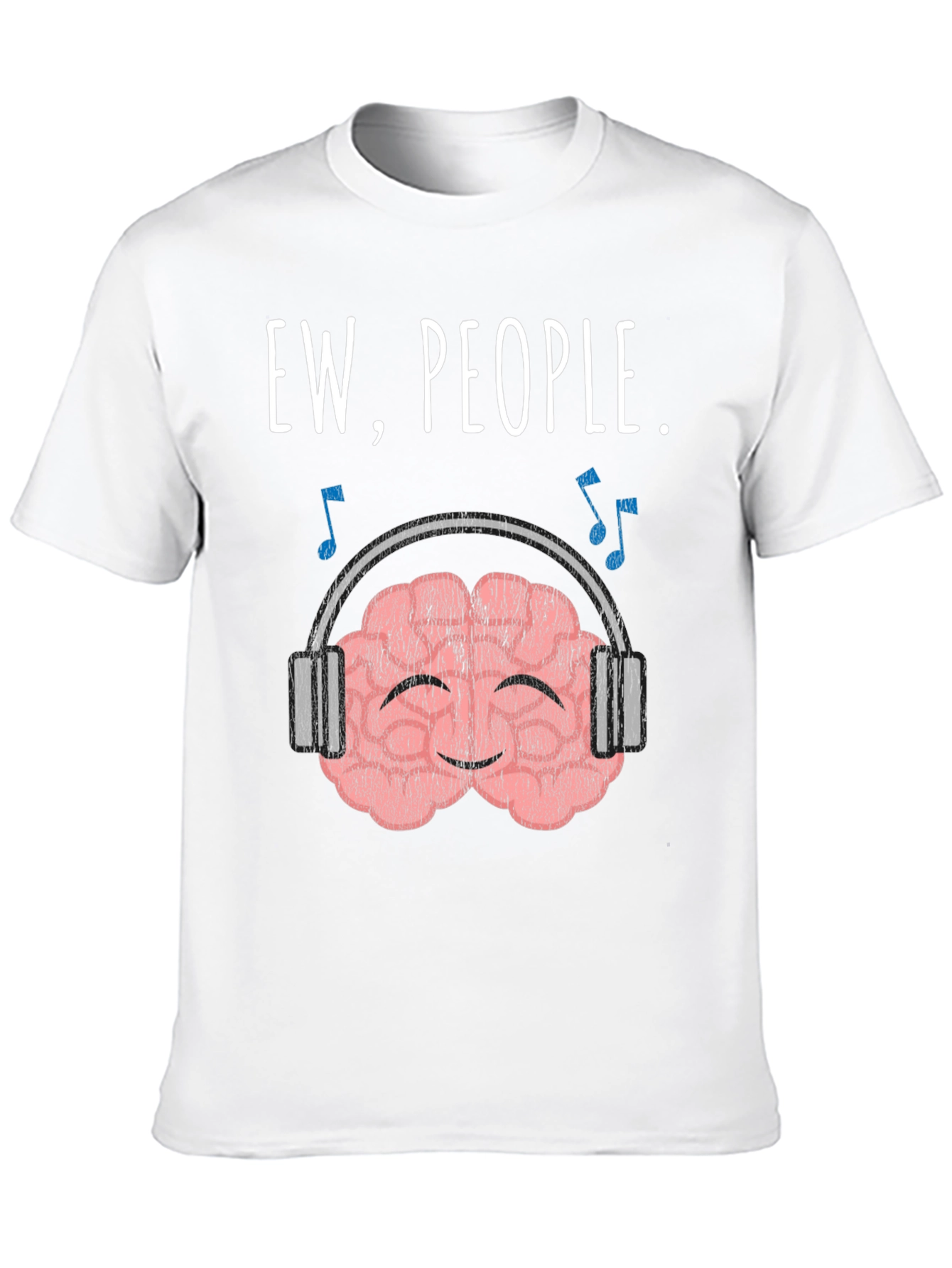Ew People. Brain with Headphones Graphic T-Shirt