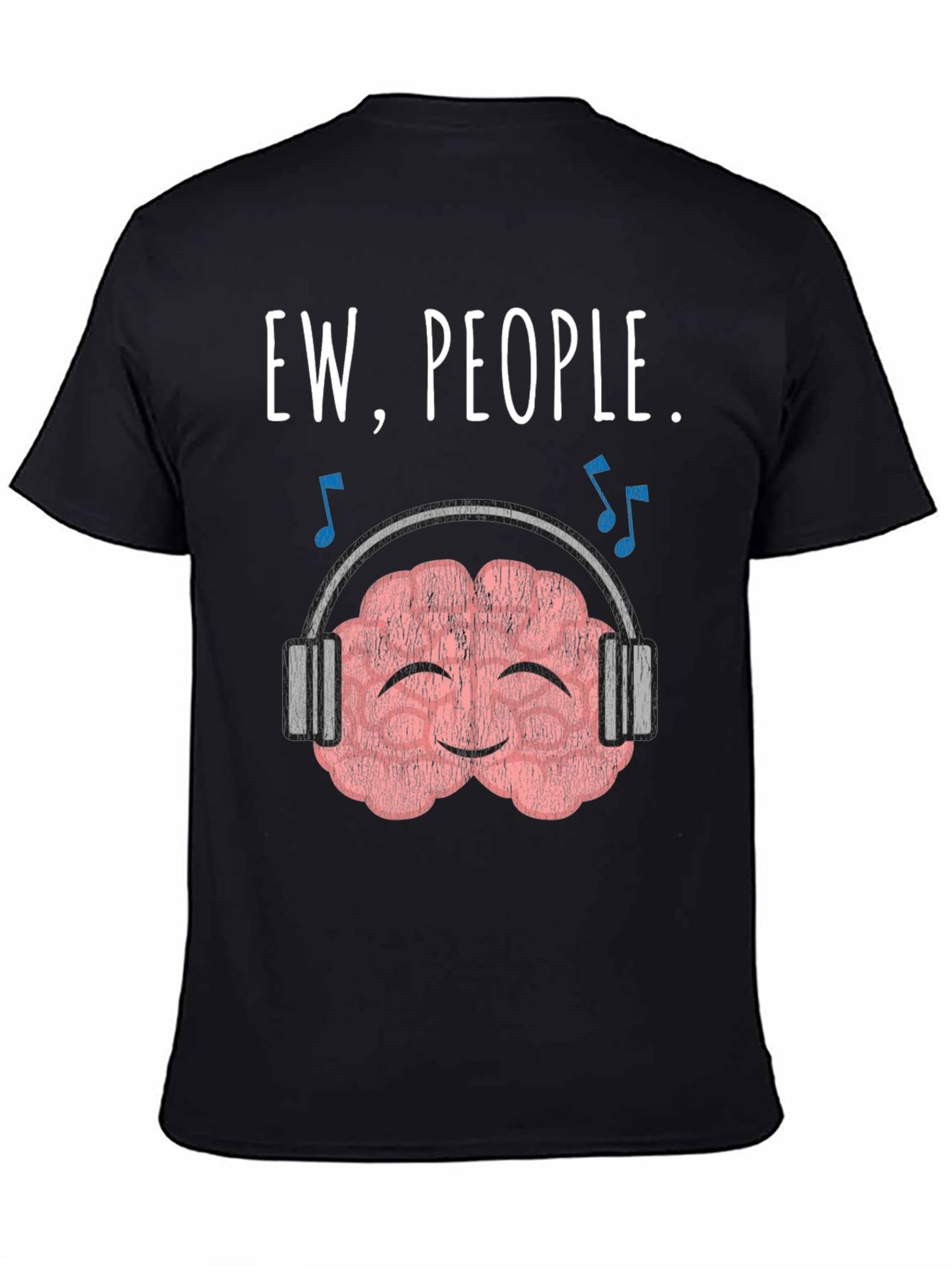 Ew People. Brain with Headphones Graphic T-Shirt