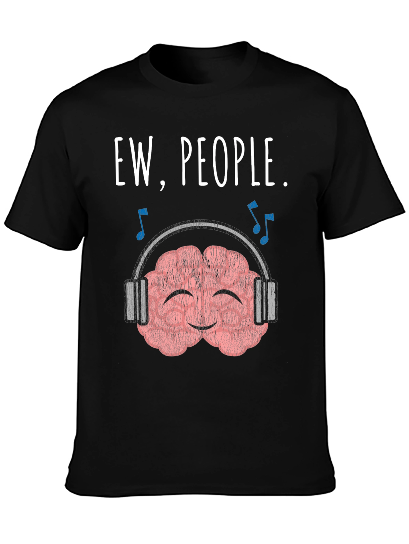 Ew People. Brain with Headphones Graphic T-Shirt