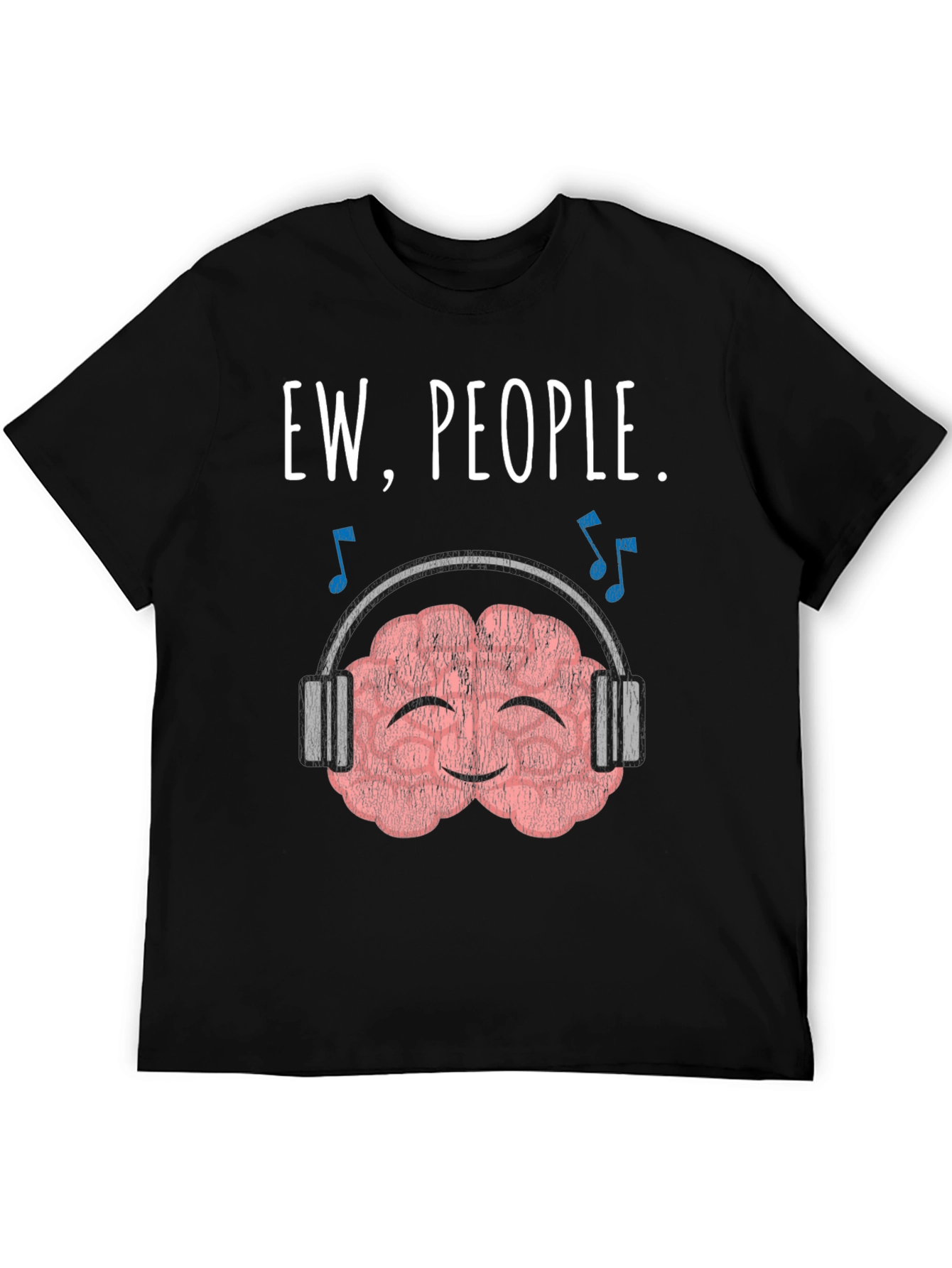 Ew People. Brain with Headphones Graphic T-Shirt