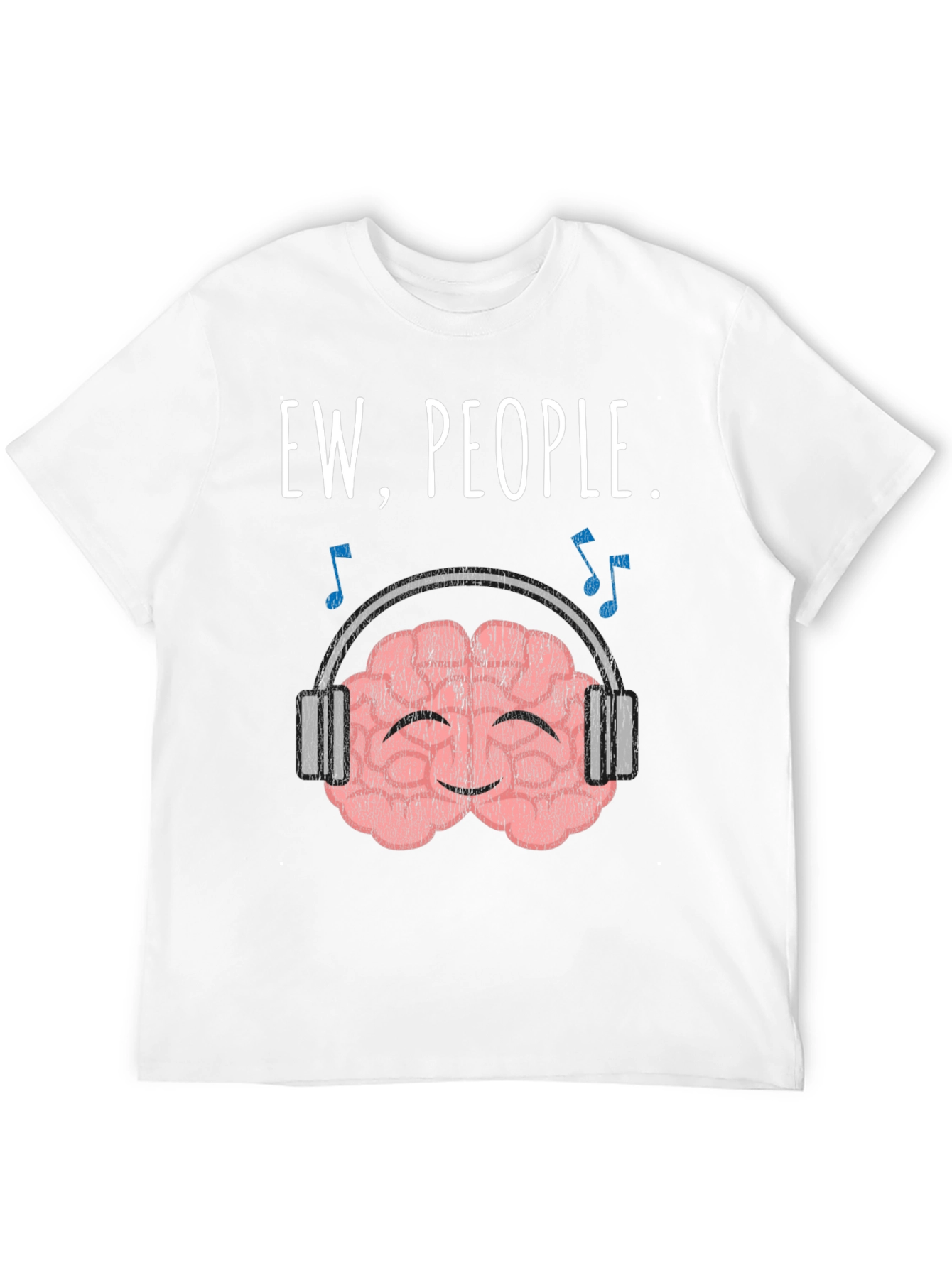 Ew People. Brain with Headphones Graphic T-Shirt