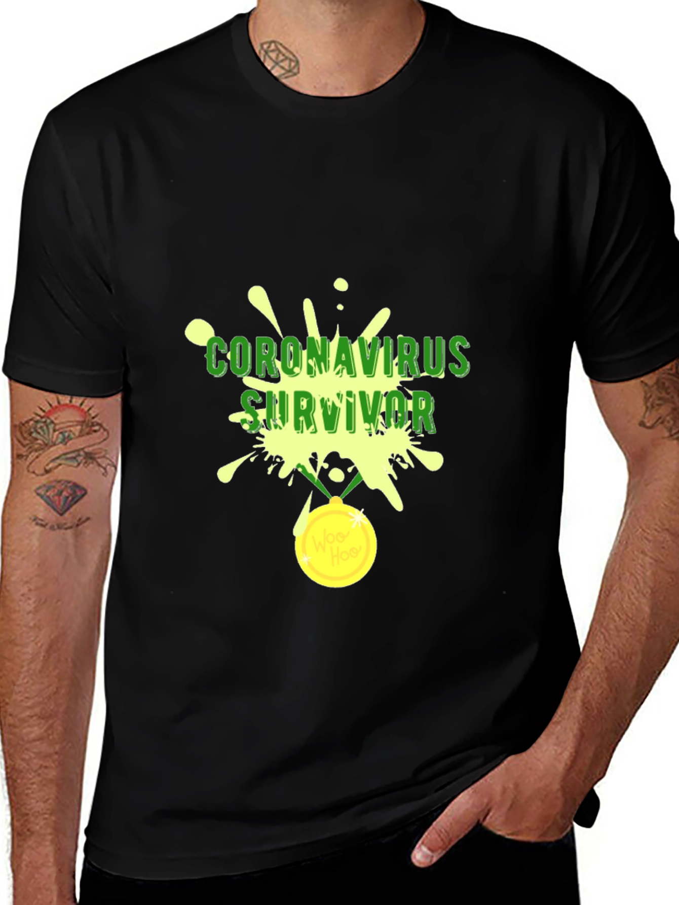 Coronavirus Survivor Black Tee