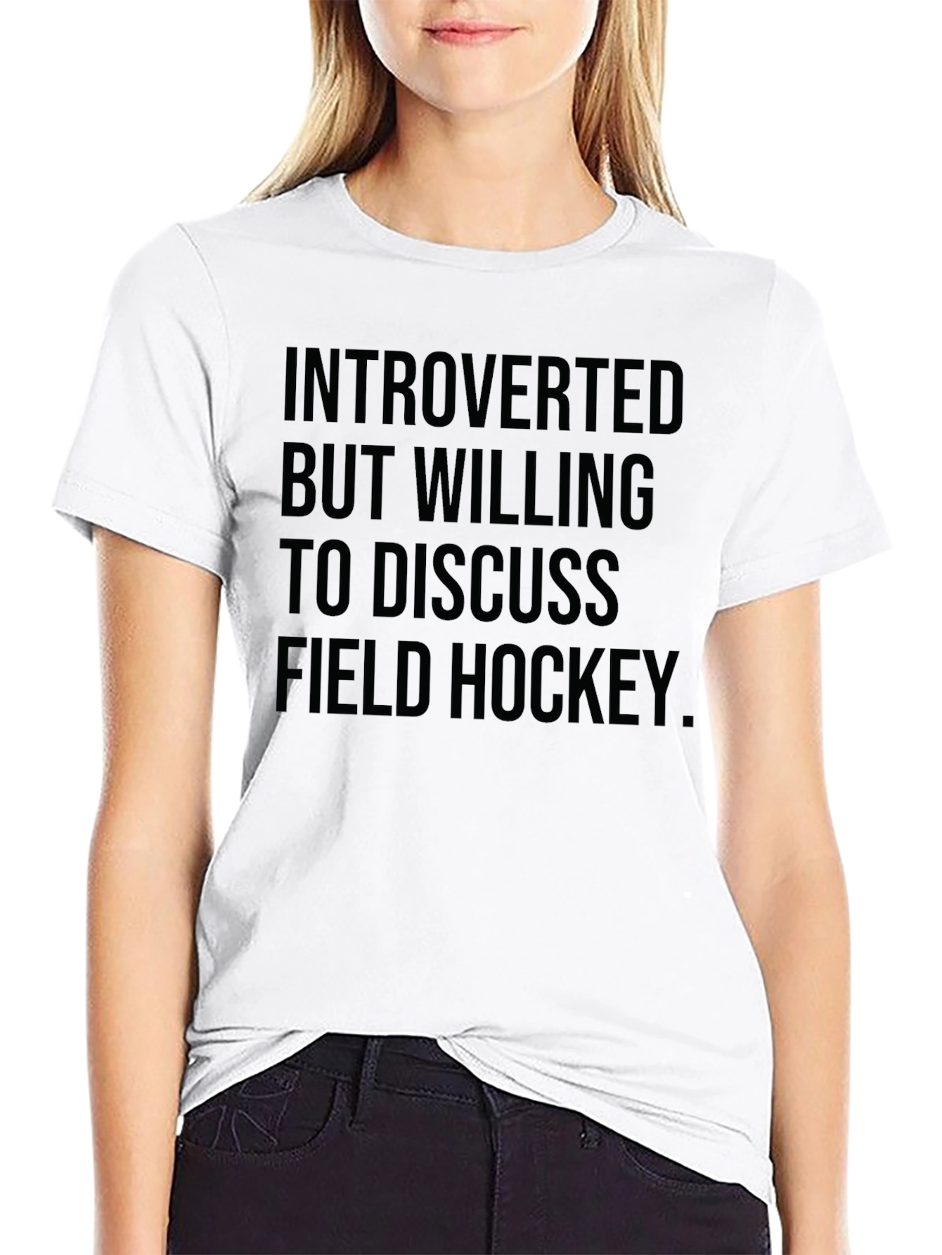 Introverted Field Hockey T-Shirt Funny Tee