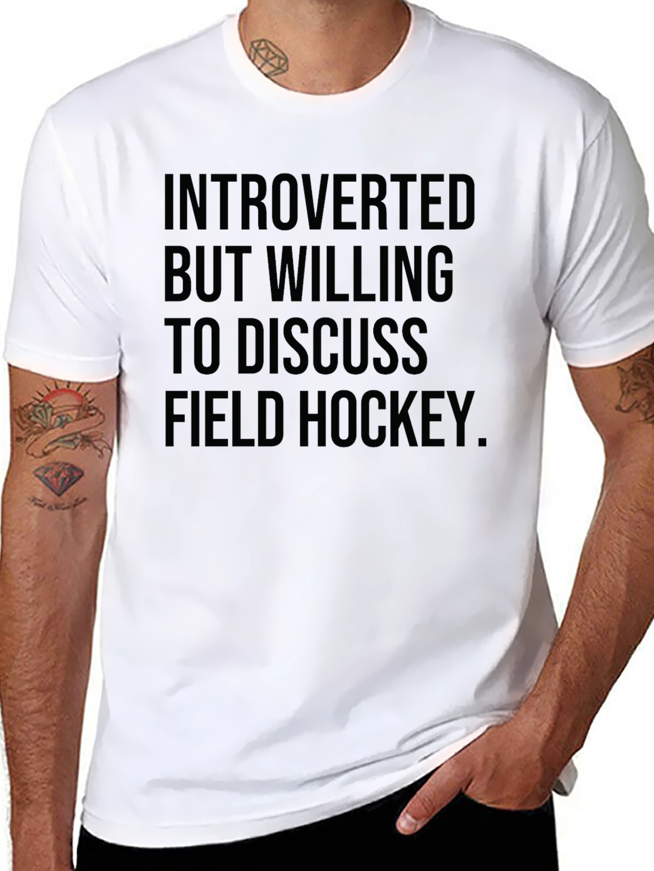 Introverted Field Hockey T-Shirt Funny Tee