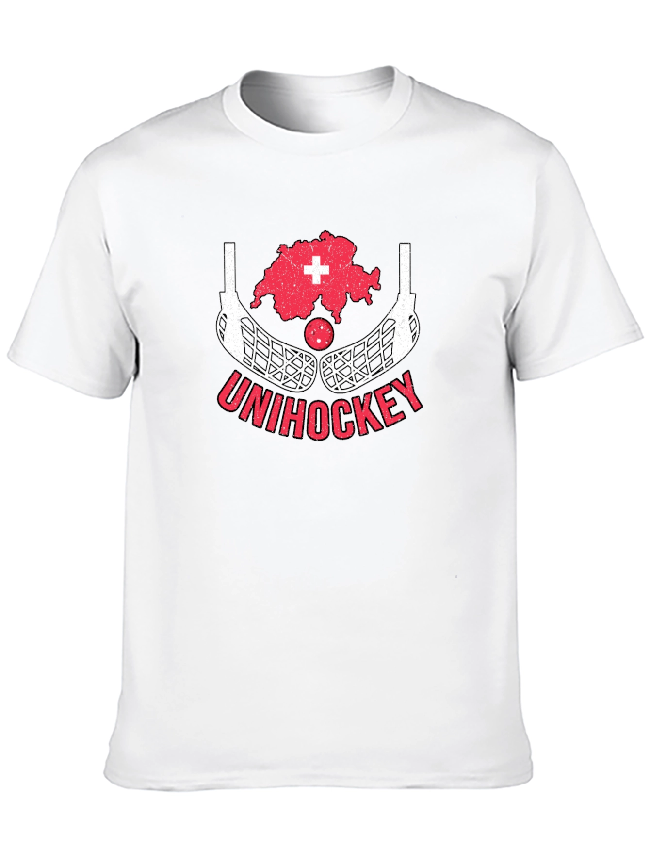 Unihockey Switzerland Map T-Shirt
