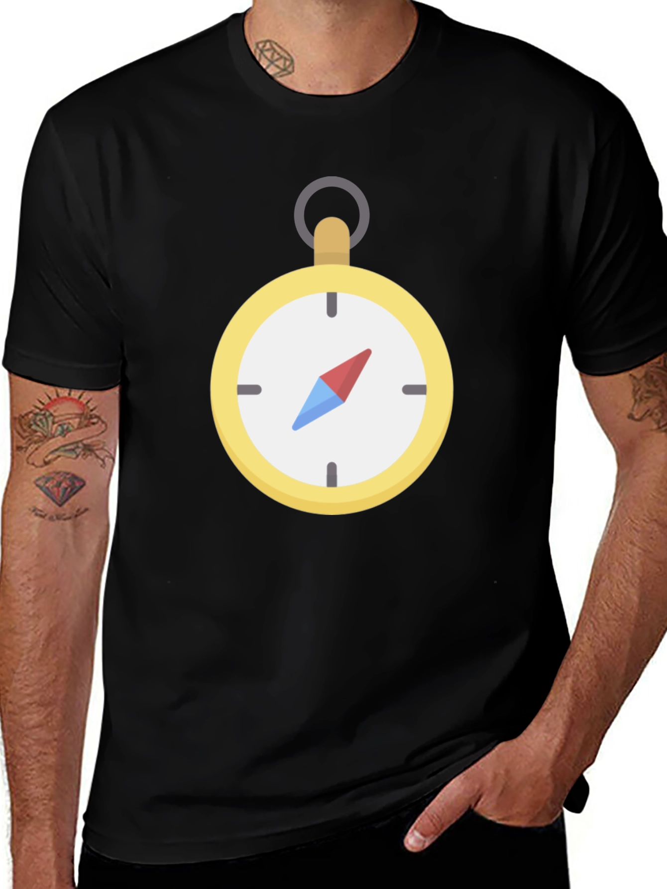 Compass Graphic Black T-Shirt