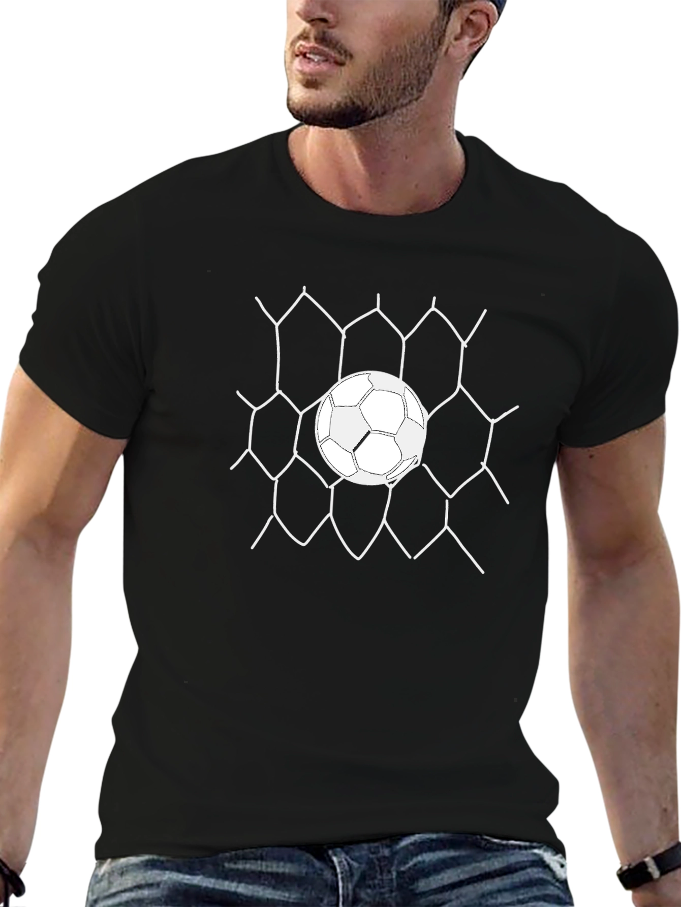 Soccer Ball Goal T-Shirt - Classic Black Tee