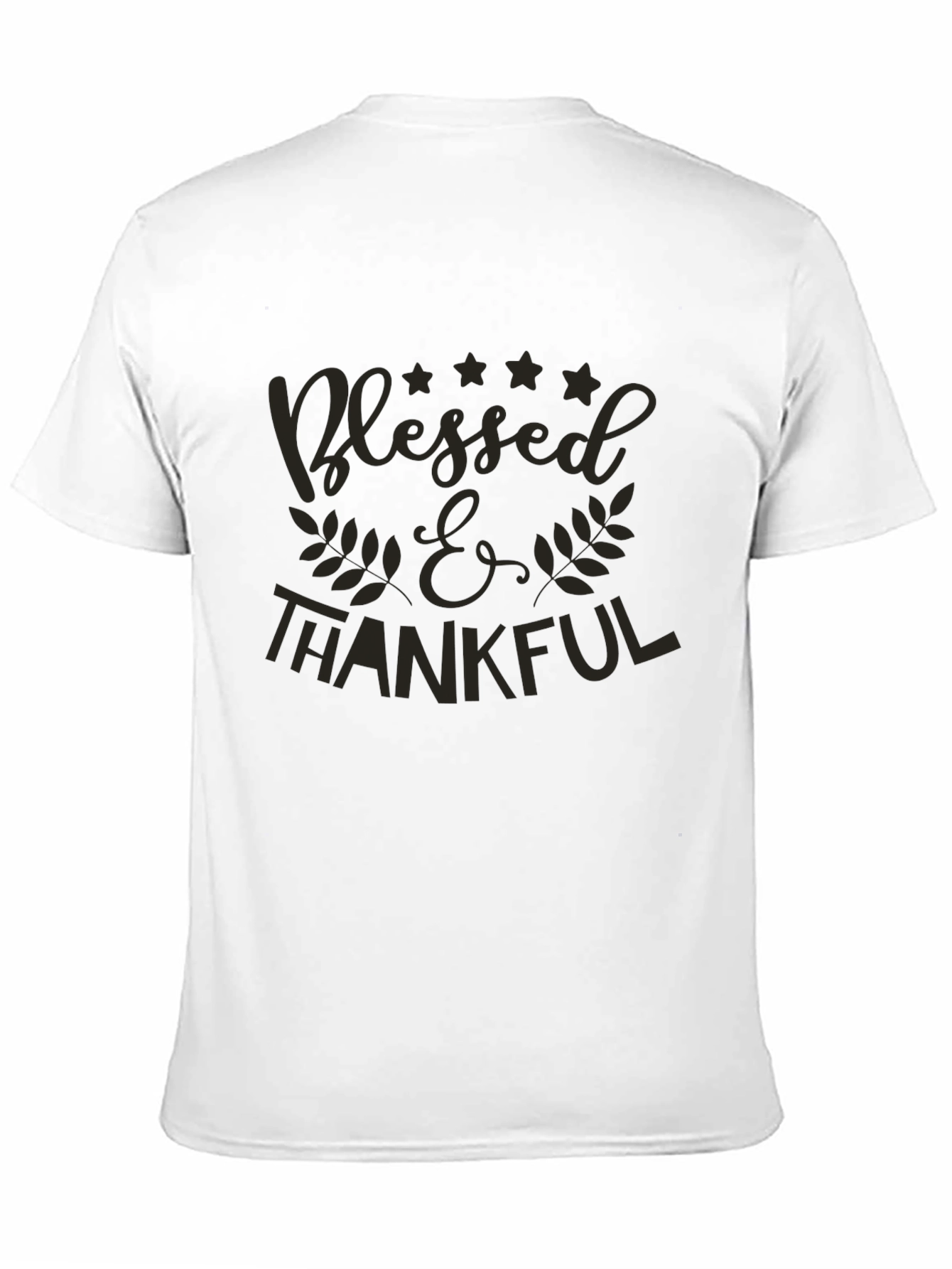 Blessed & Thankful Graphic Tee - Casual Black T-Shirt