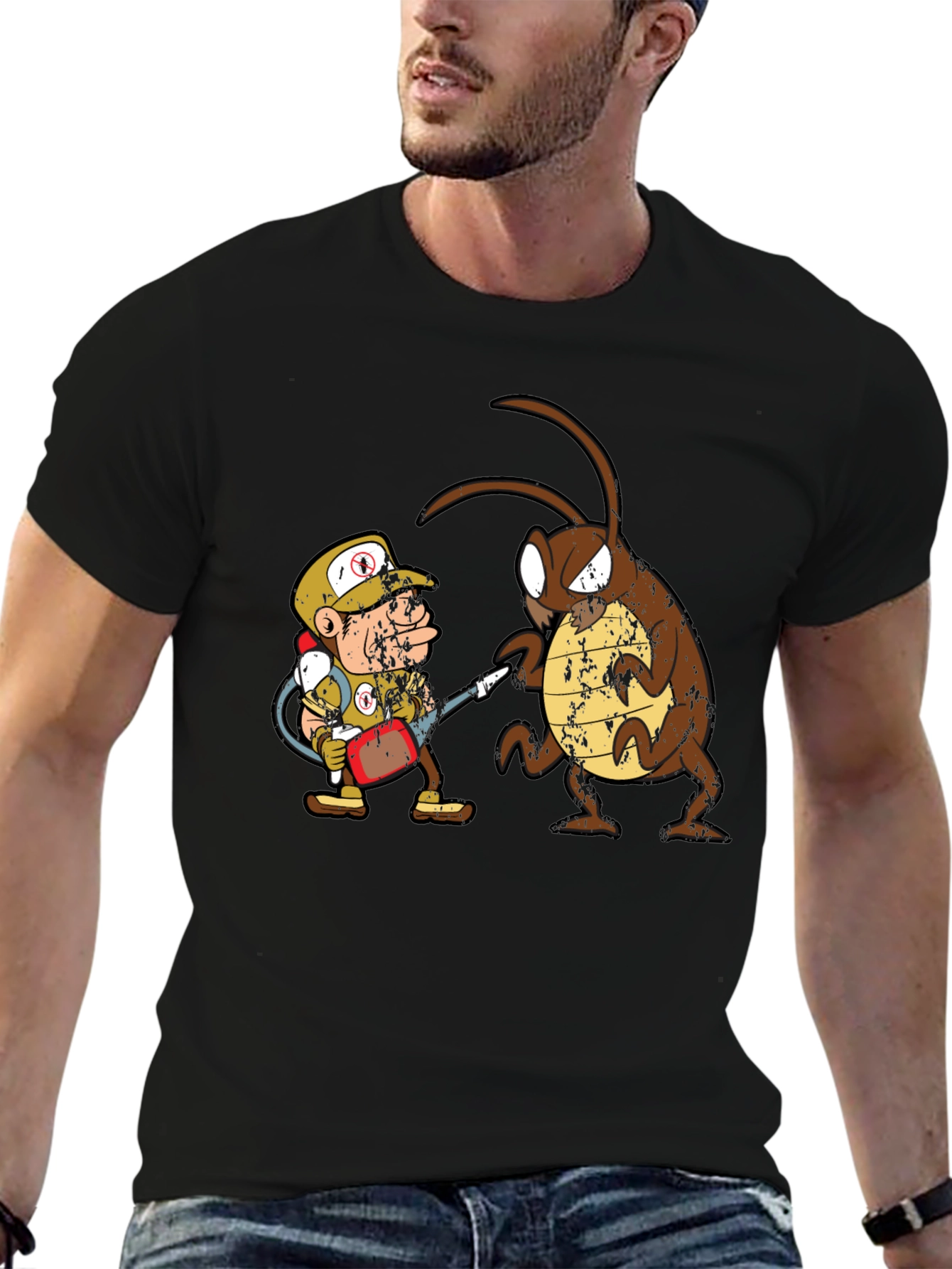 Exterminator vs Cockroach Graphic T-Shirt