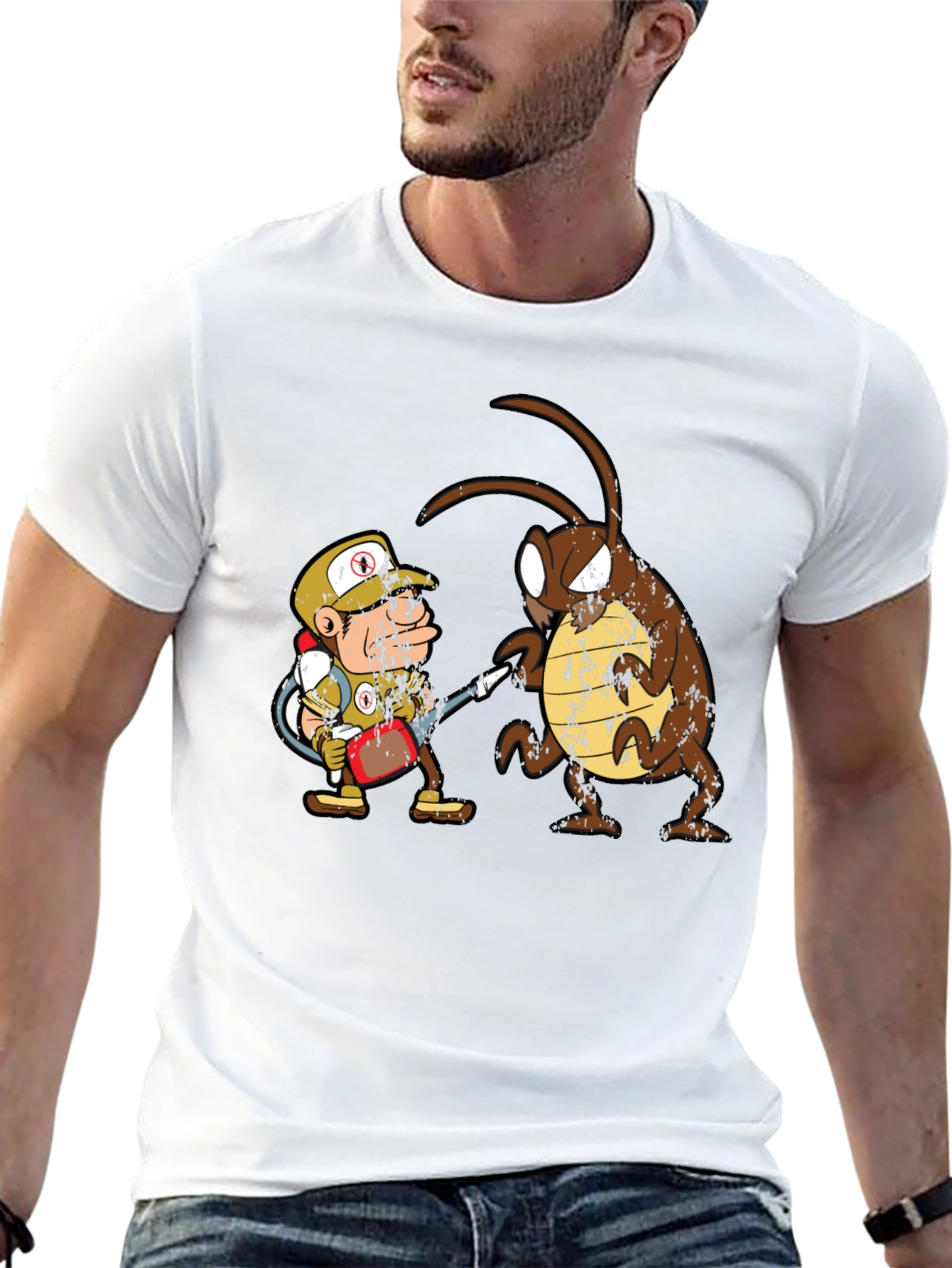 Exterminator vs Cockroach Graphic T-Shirt