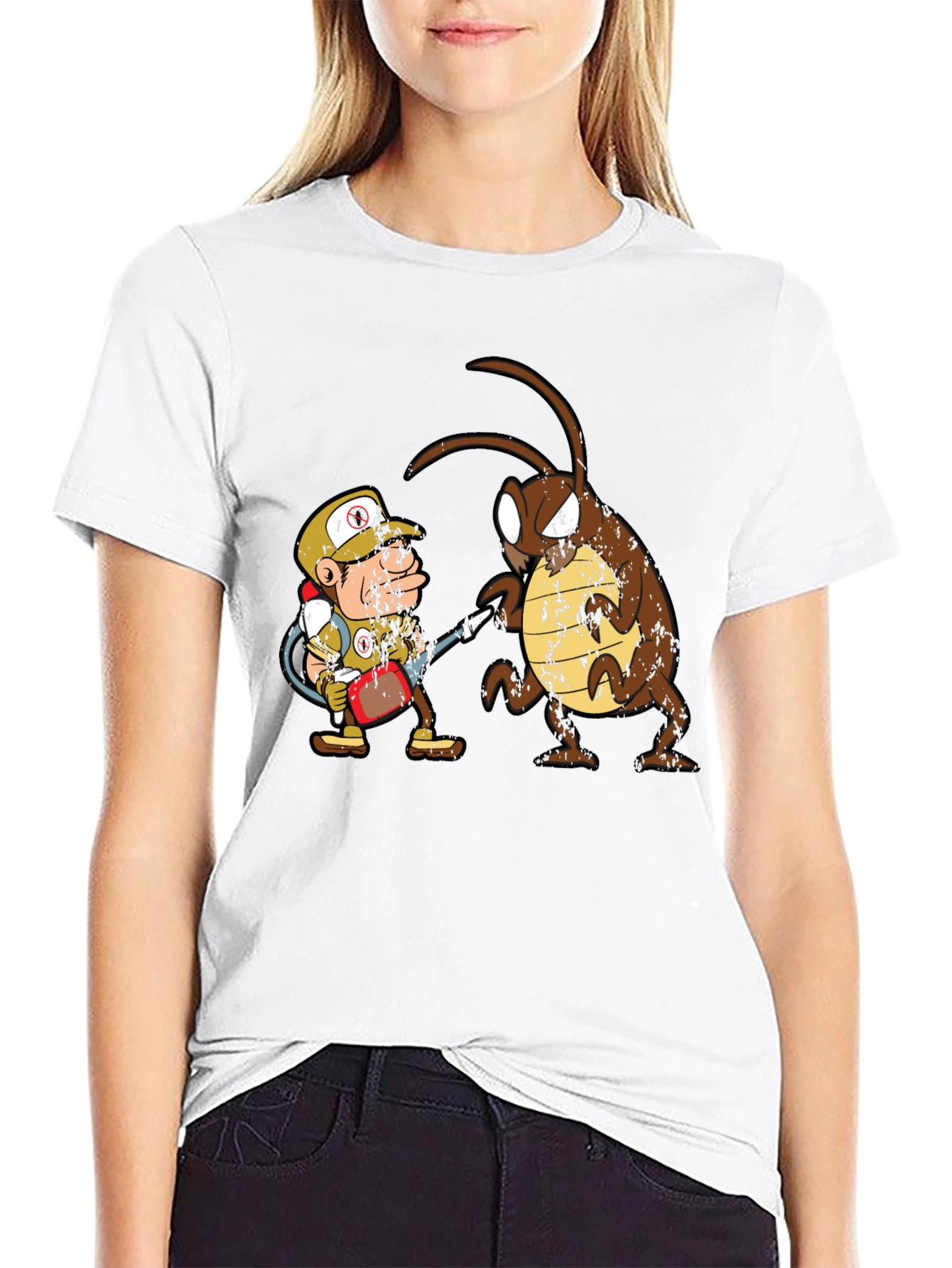 Exterminator vs Cockroach Graphic T-Shirt