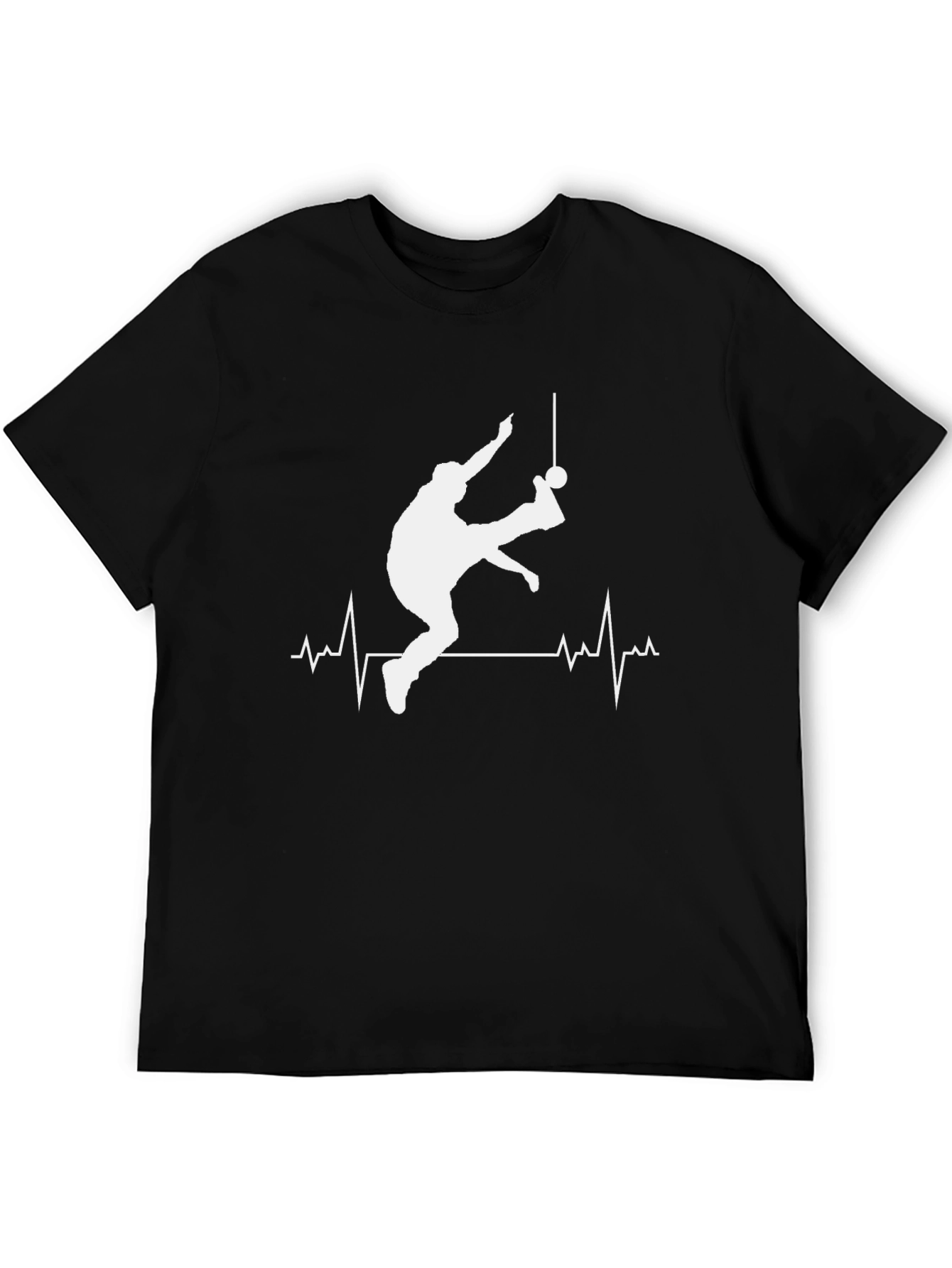 Soccer Player Heartbeat T-Shirt - Black
