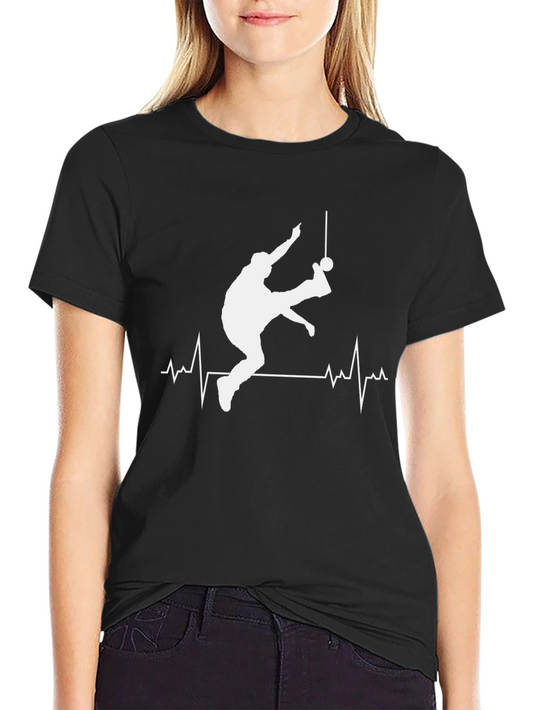 Soccer Player Heartbeat T-Shirt - Black