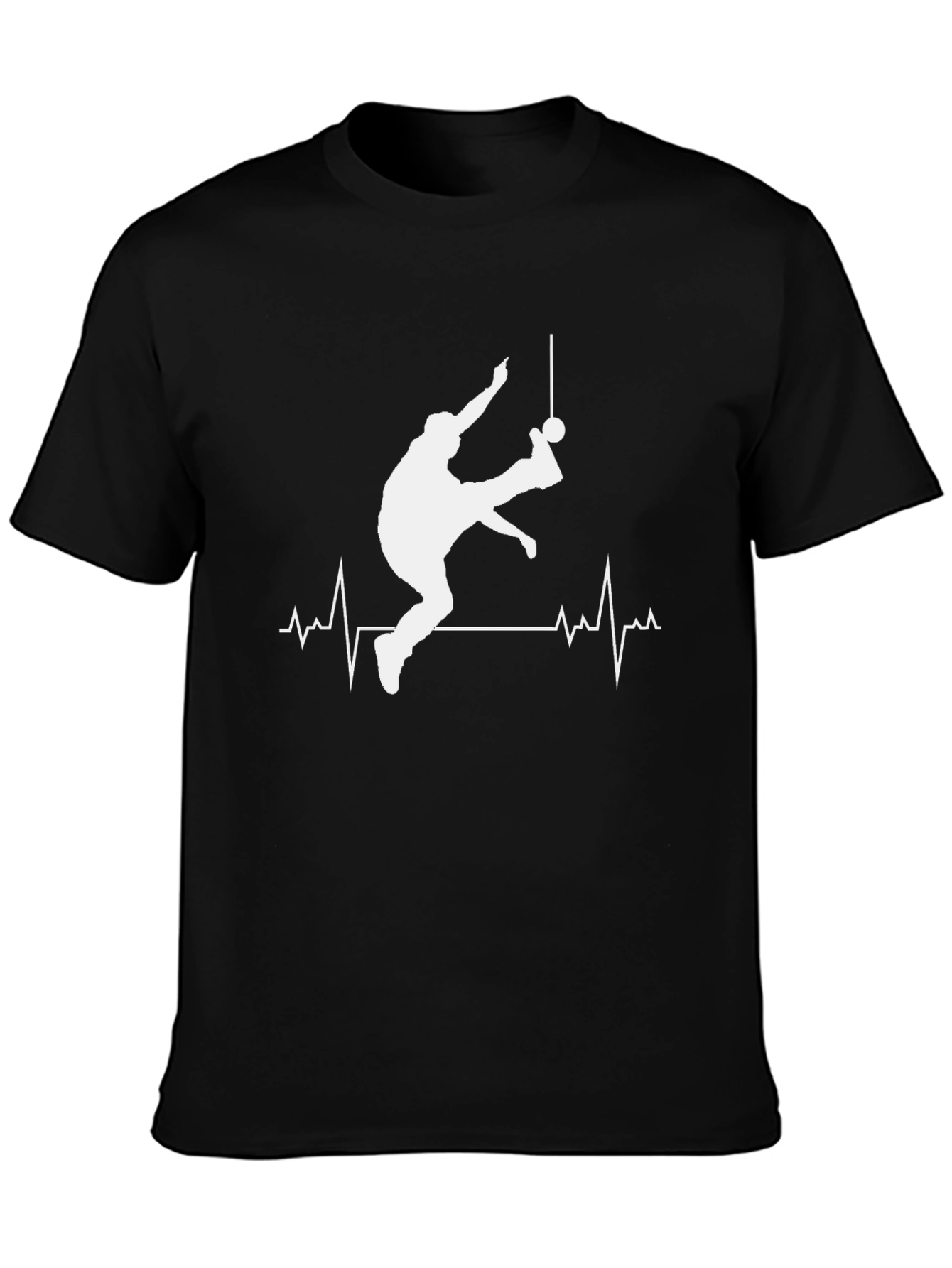 Soccer Player Heartbeat T-Shirt - Black