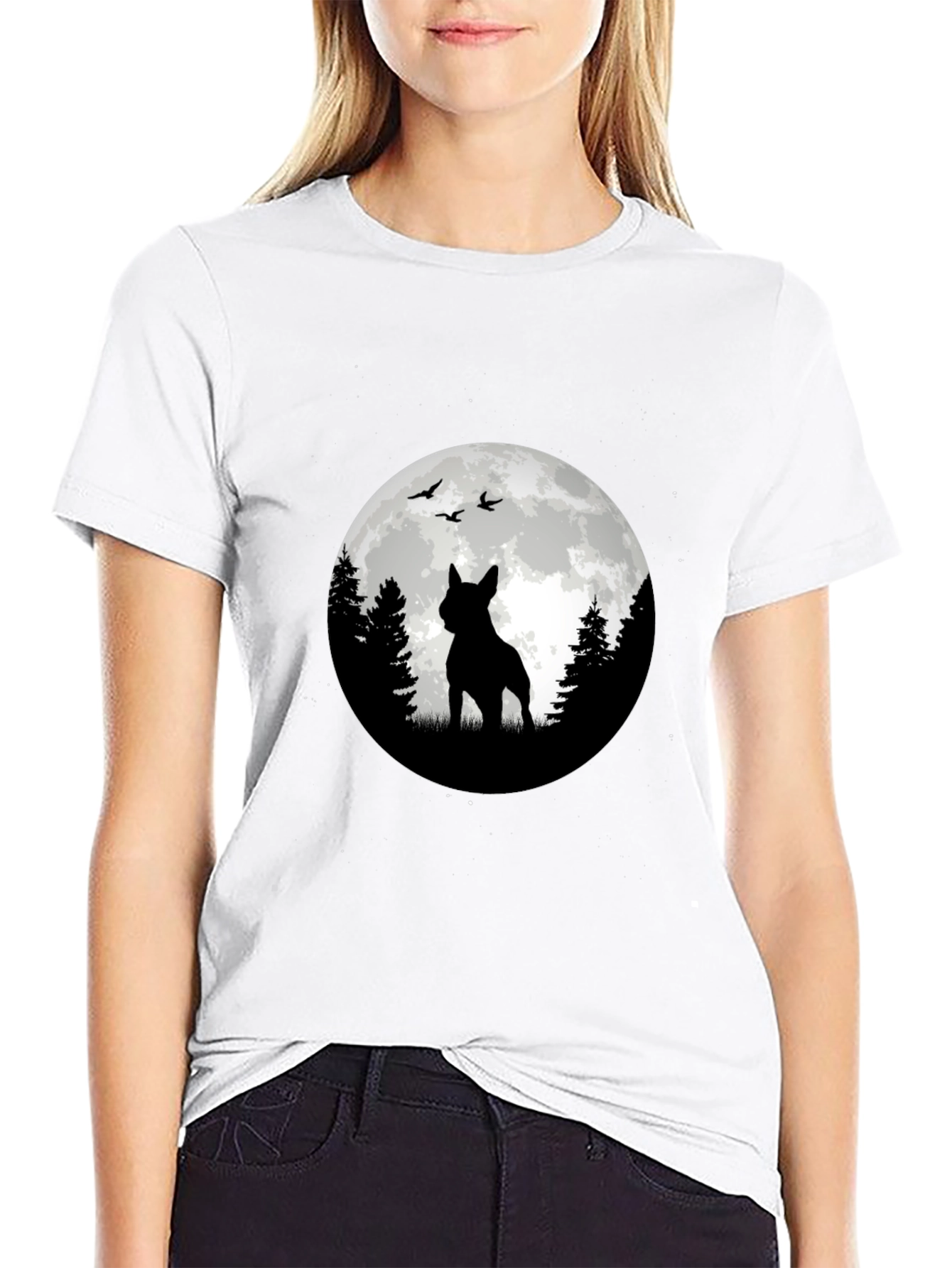 Moonlit Dog T-Shirt - Silhouette Design