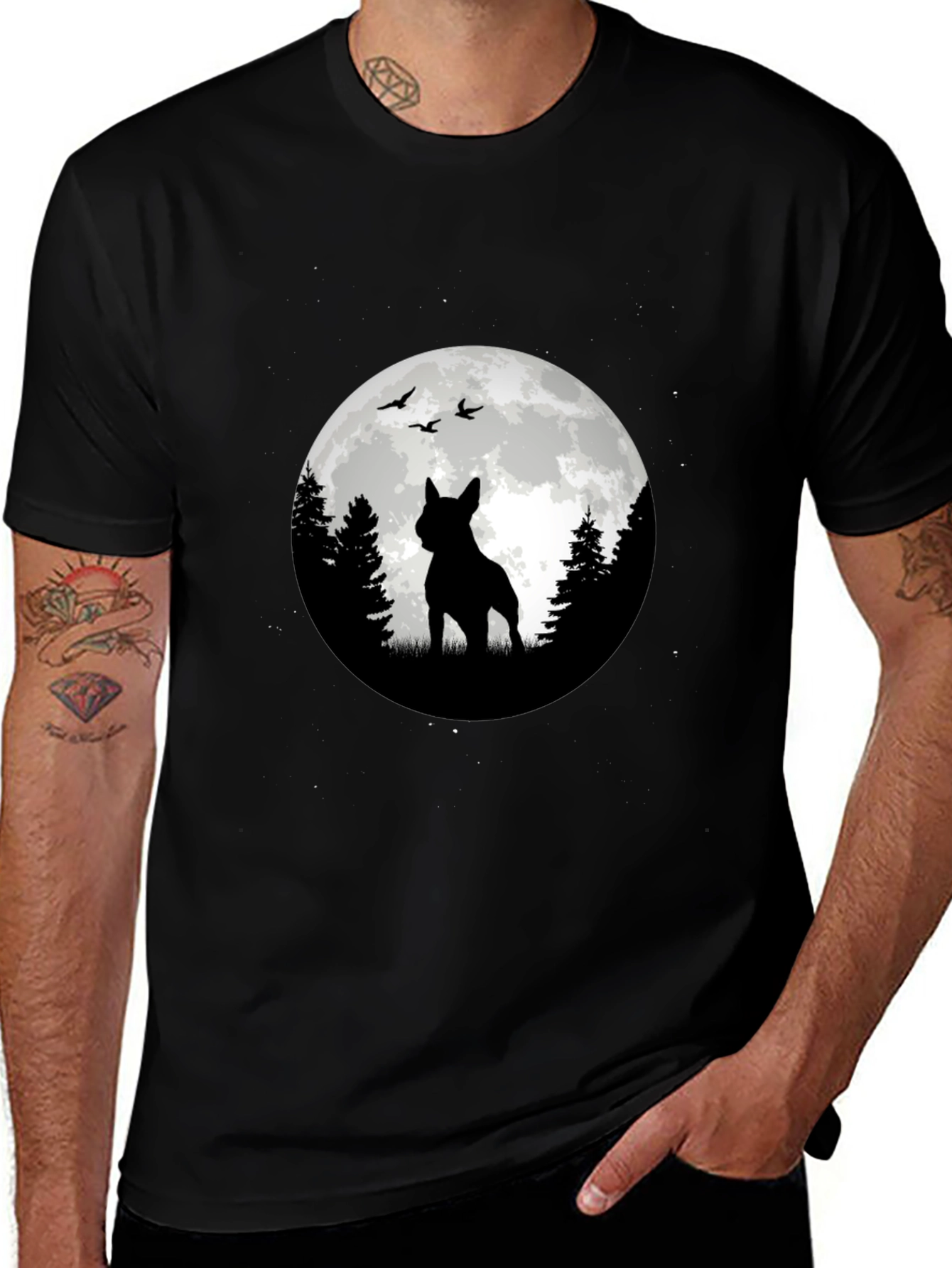 Moonlit Dog T-Shirt - Silhouette Design