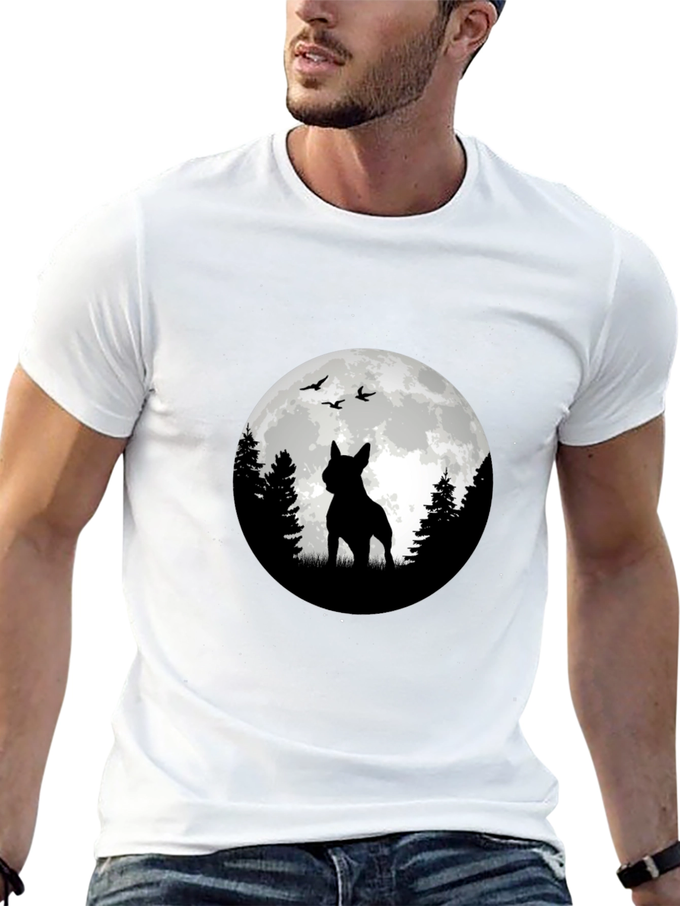 Moonlit Dog T-Shirt - Silhouette Design