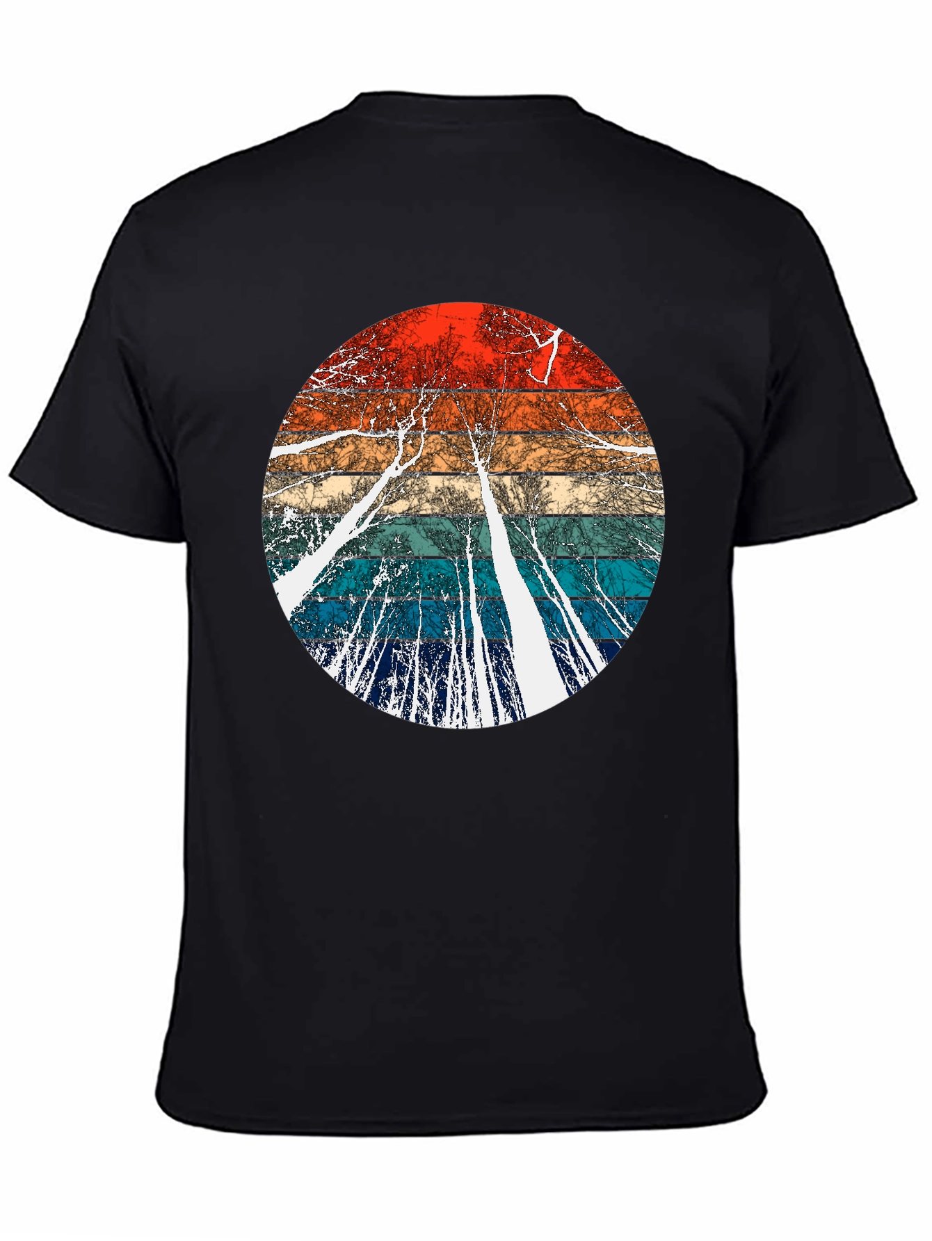 Retro Trees Graphic Tee - Cool Nature Inspired Design
