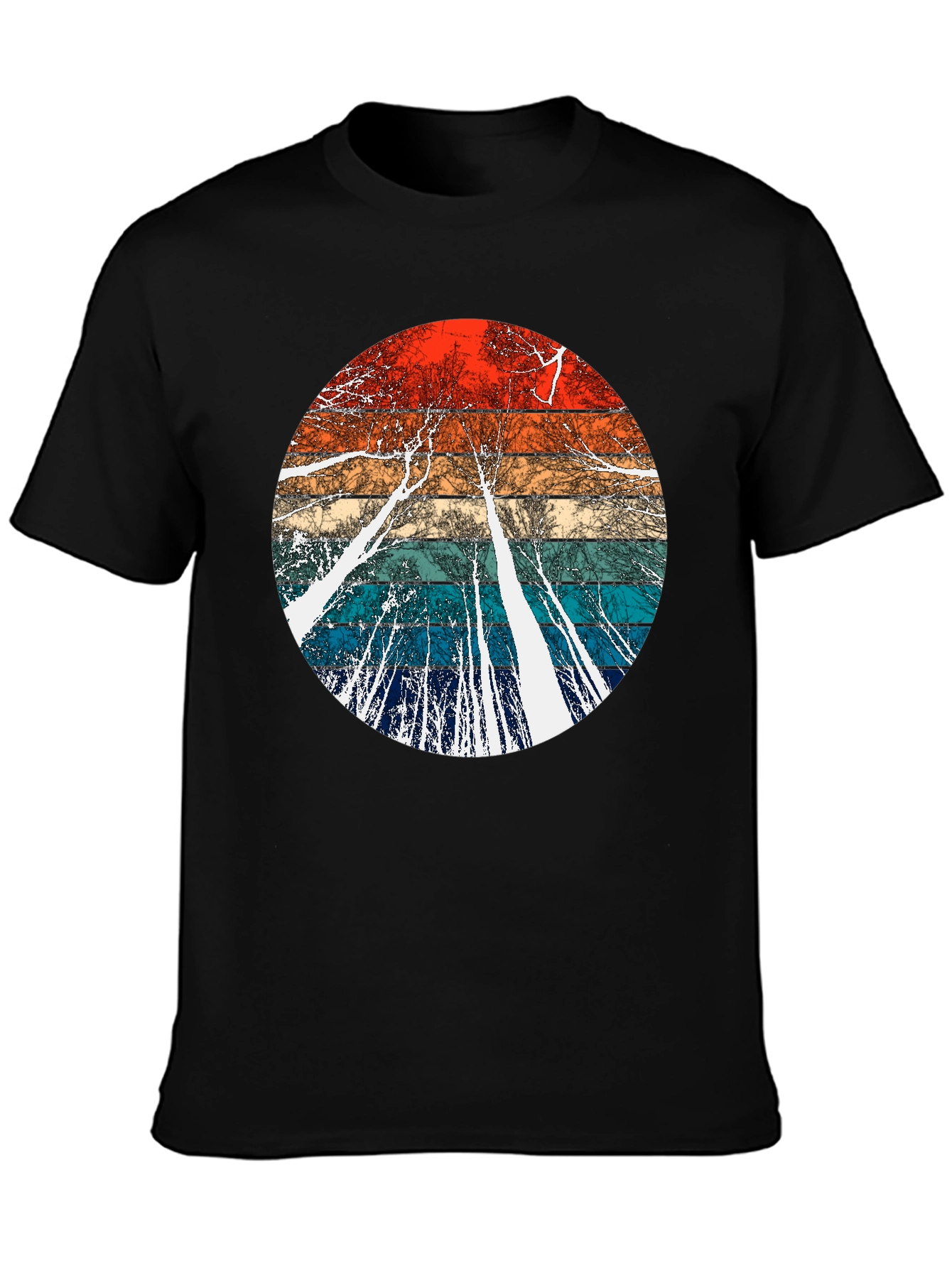 Retro Trees Graphic Tee - Cool Nature Inspired Design