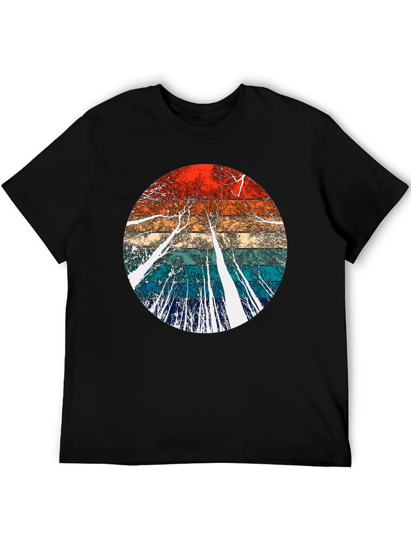 Retro Trees Graphic Tee - Cool Nature Inspired Design