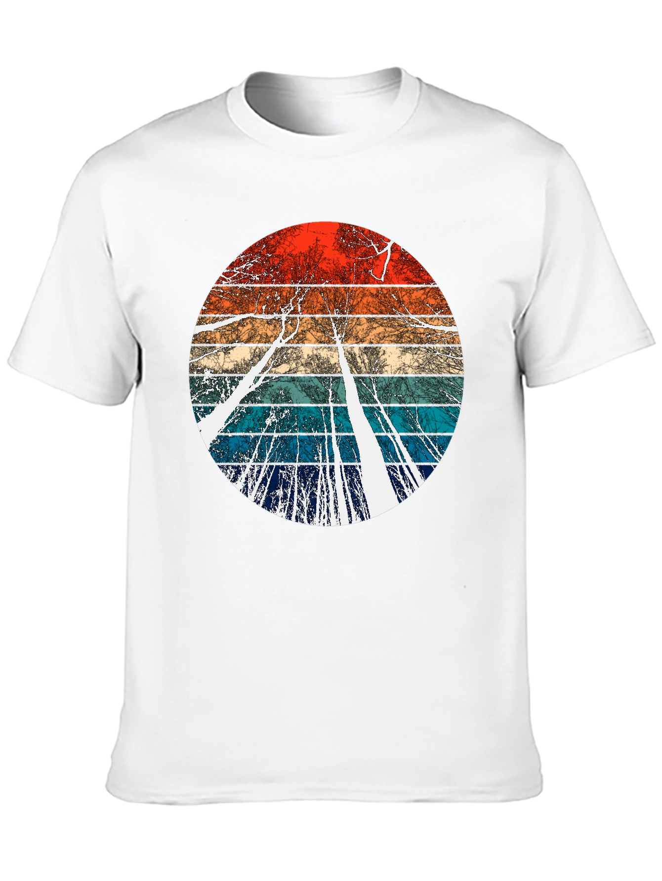 Retro Trees Graphic Tee - Cool Nature Inspired Design