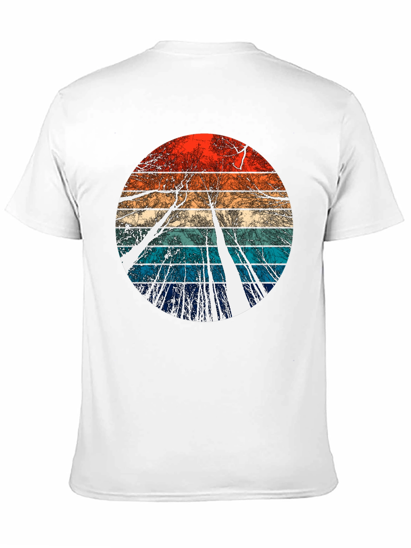 Retro Trees Graphic Tee - Cool Nature Inspired Design