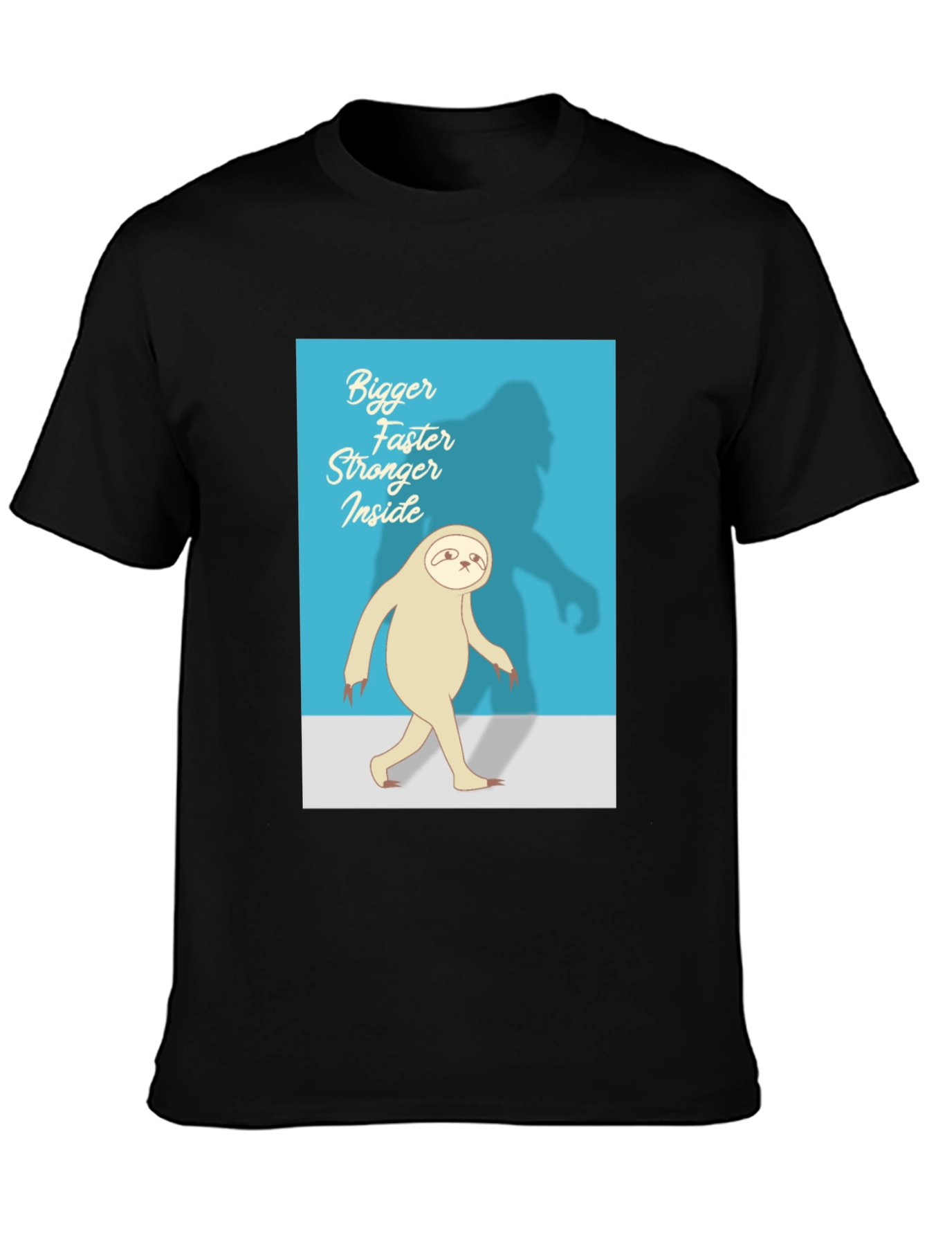 Bigger Faster Stronger Inside Sloth Black T-Shirt