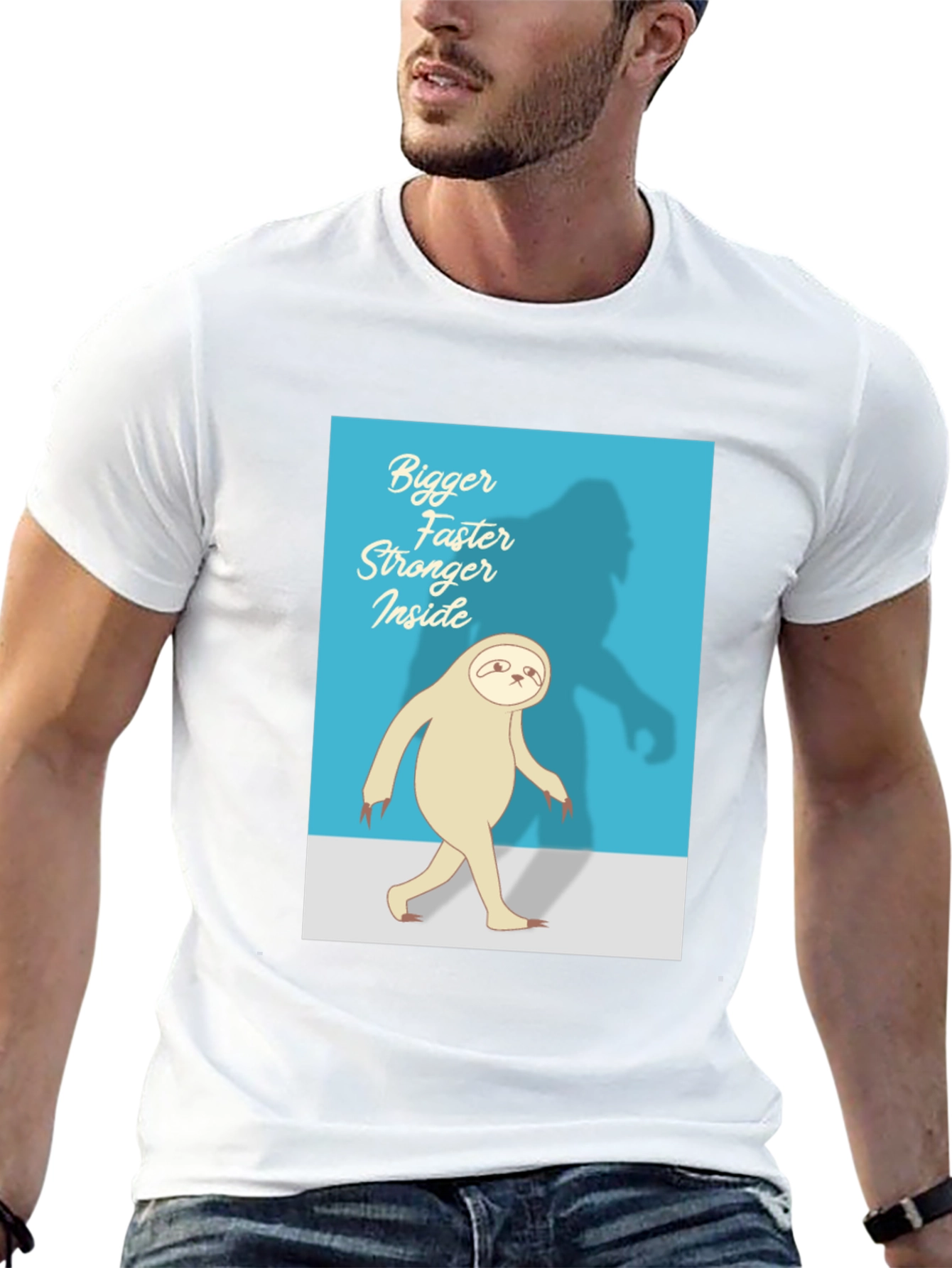 Bigger Faster Stronger Inside Sloth Black T-Shirt