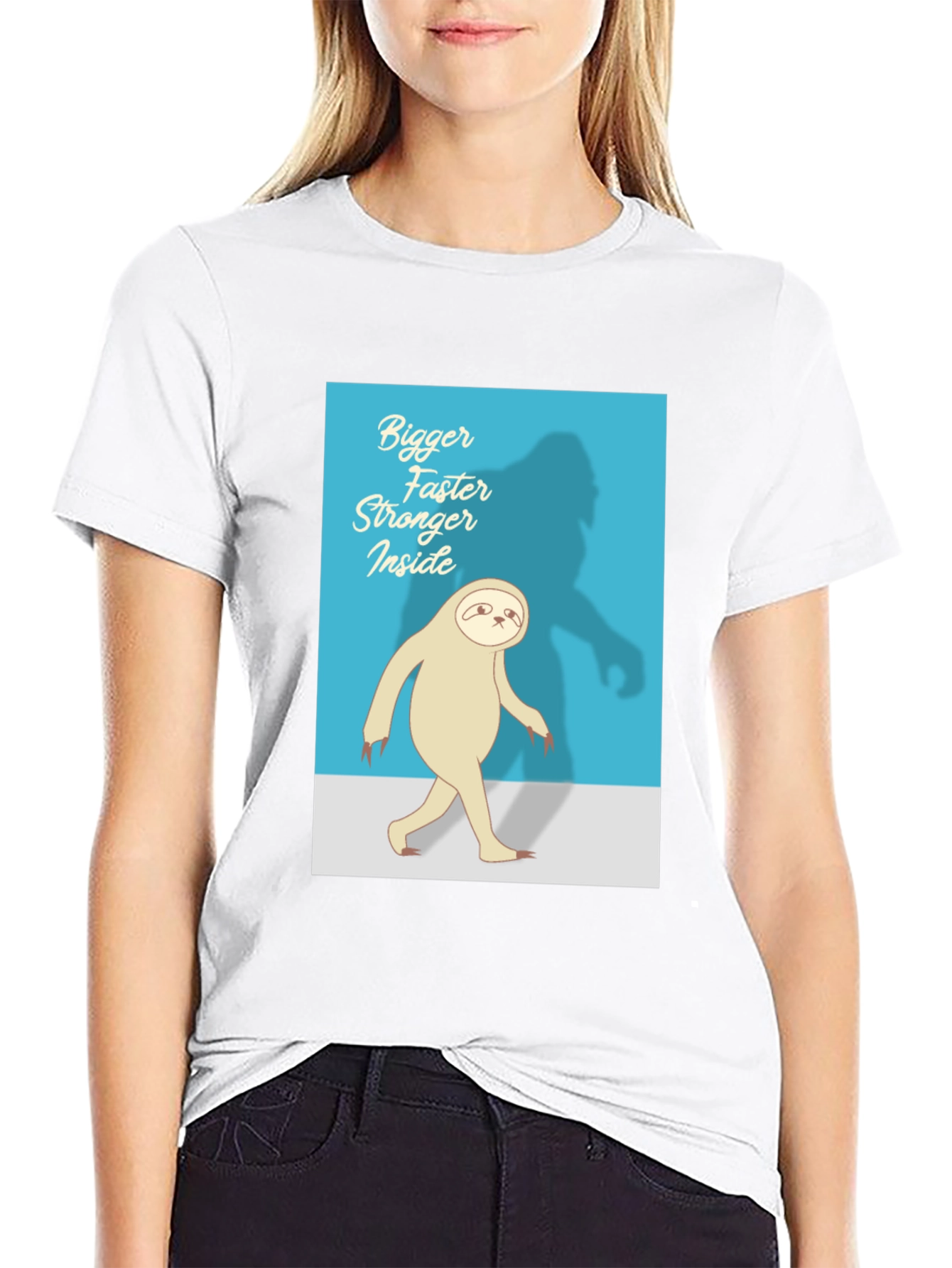 Bigger Faster Stronger Inside Sloth Black T-Shirt